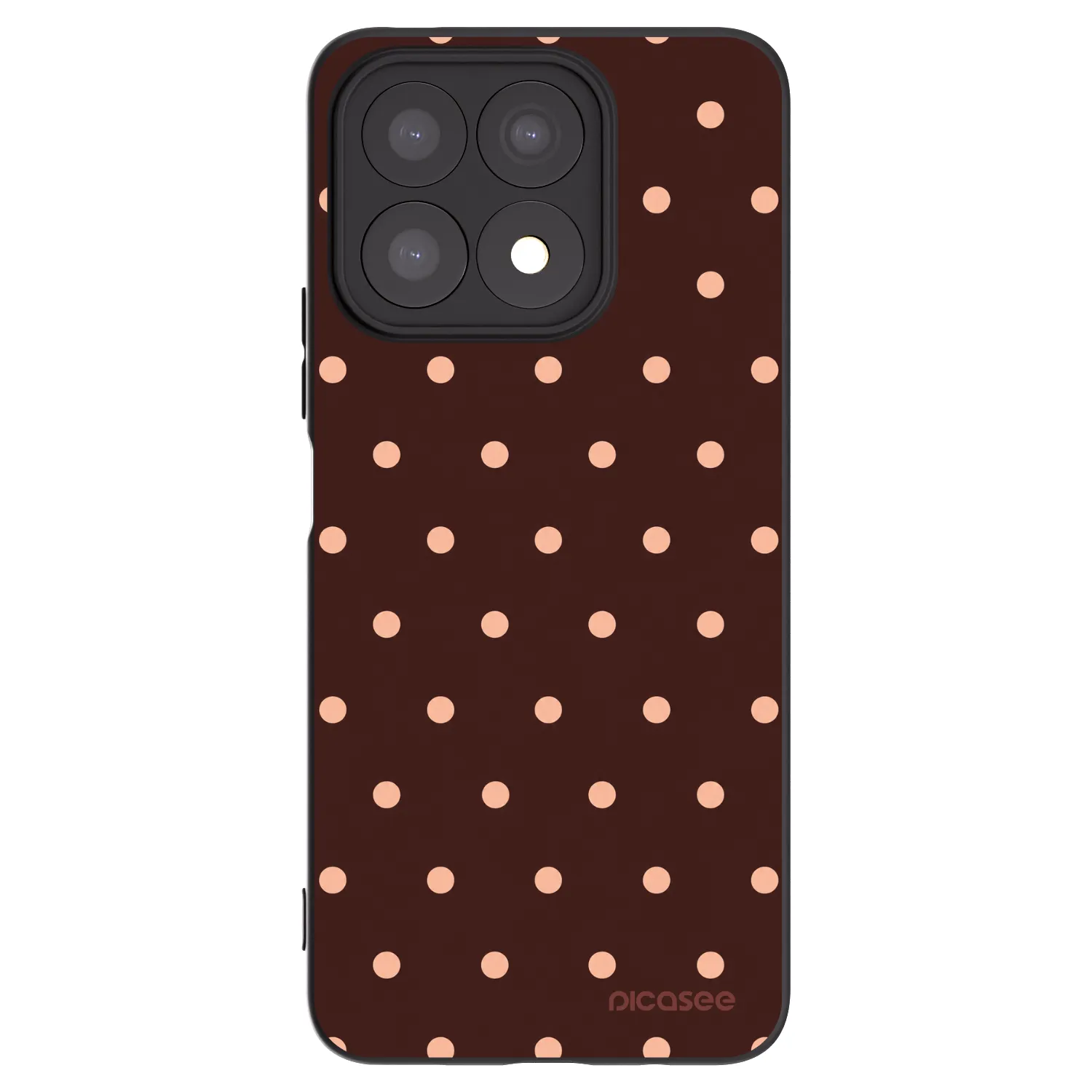 Picasee Μαύρη θήκη σιλικόνης για Honor X8a - Peach Dots & Chocolate