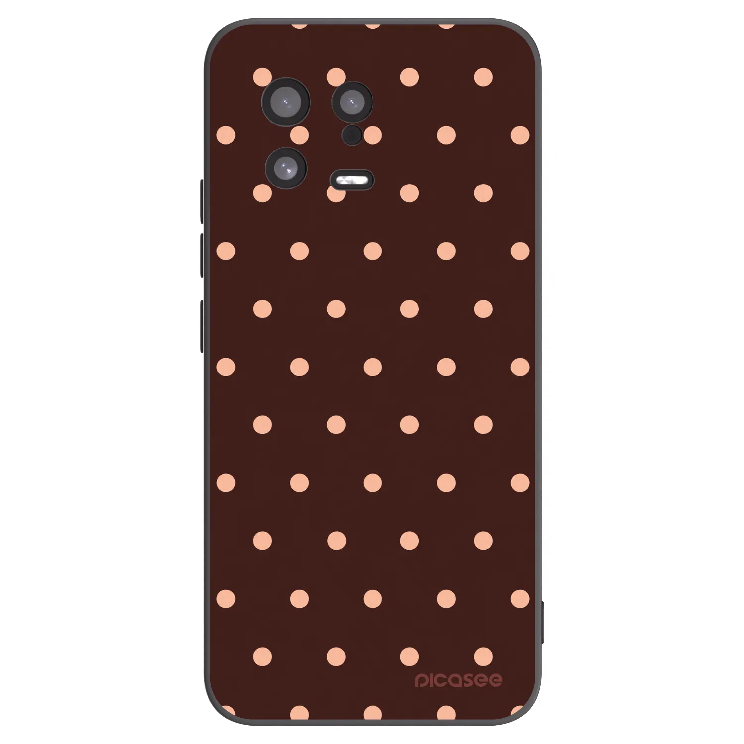 Picasee Μαύρη θήκη σιλικόνης για Xiaomi 13 - Peach Dots & Chocolate