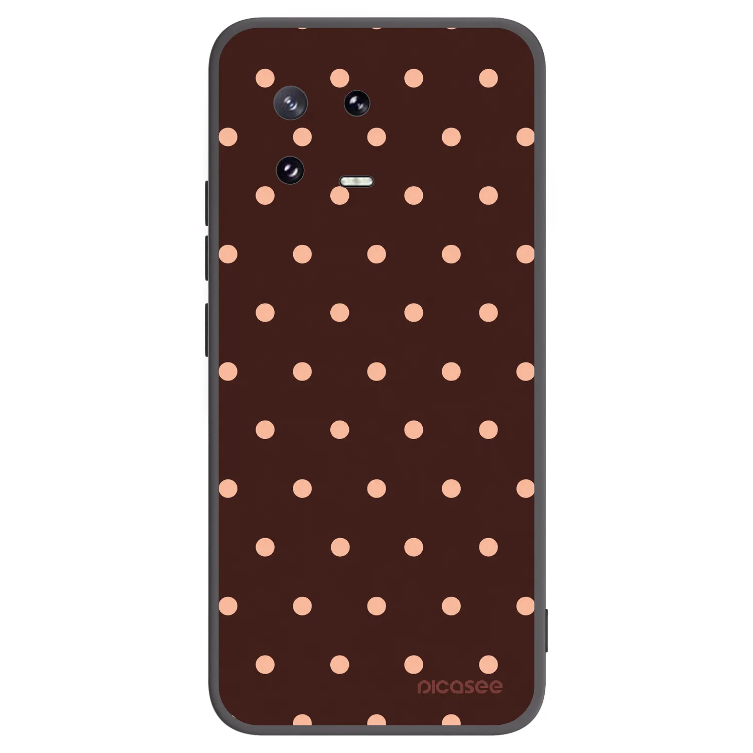Picasee Μαύρη θήκη σιλικόνης για Xiaomi 13 Pro - Peach Dots & Chocolate