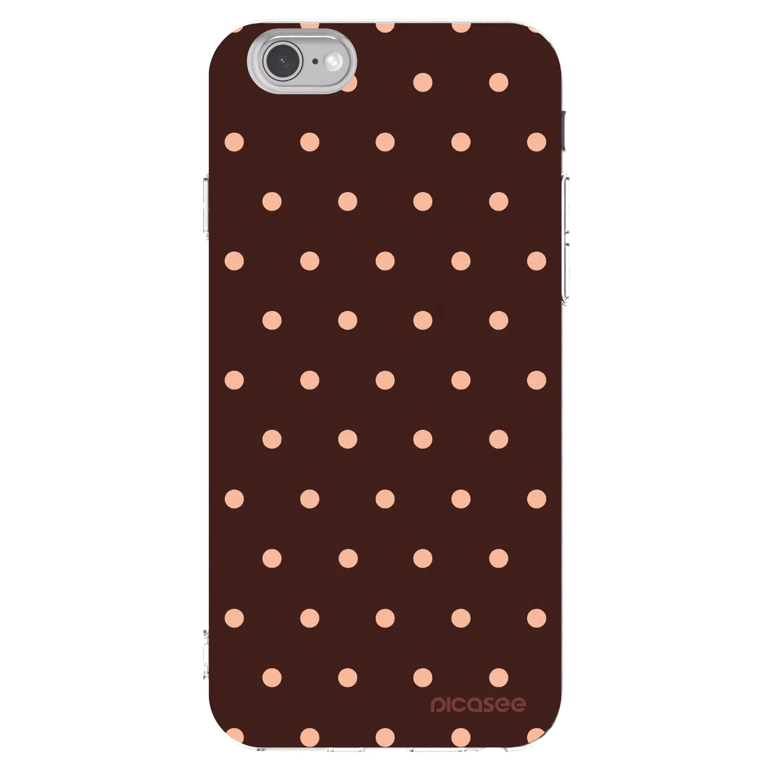 Picasee διαφανής θήκη σιλικόνης Apple iPhone 6/6S - Peach Dots & Chocolate