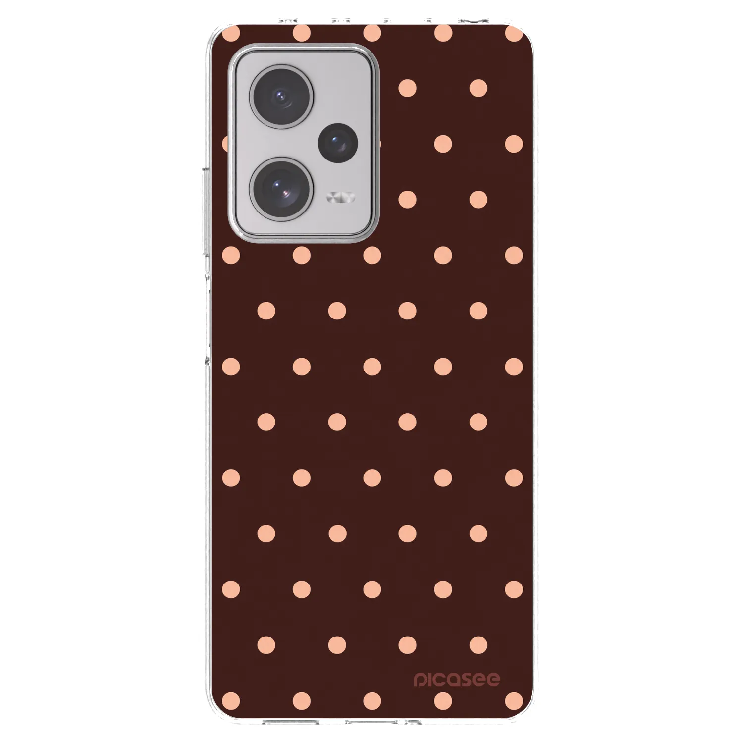 Picasee διαφανής θήκη σιλικόνης Xiaomi Redmi Note 12 Pro+ 5G - Peach Dots & Chocolate