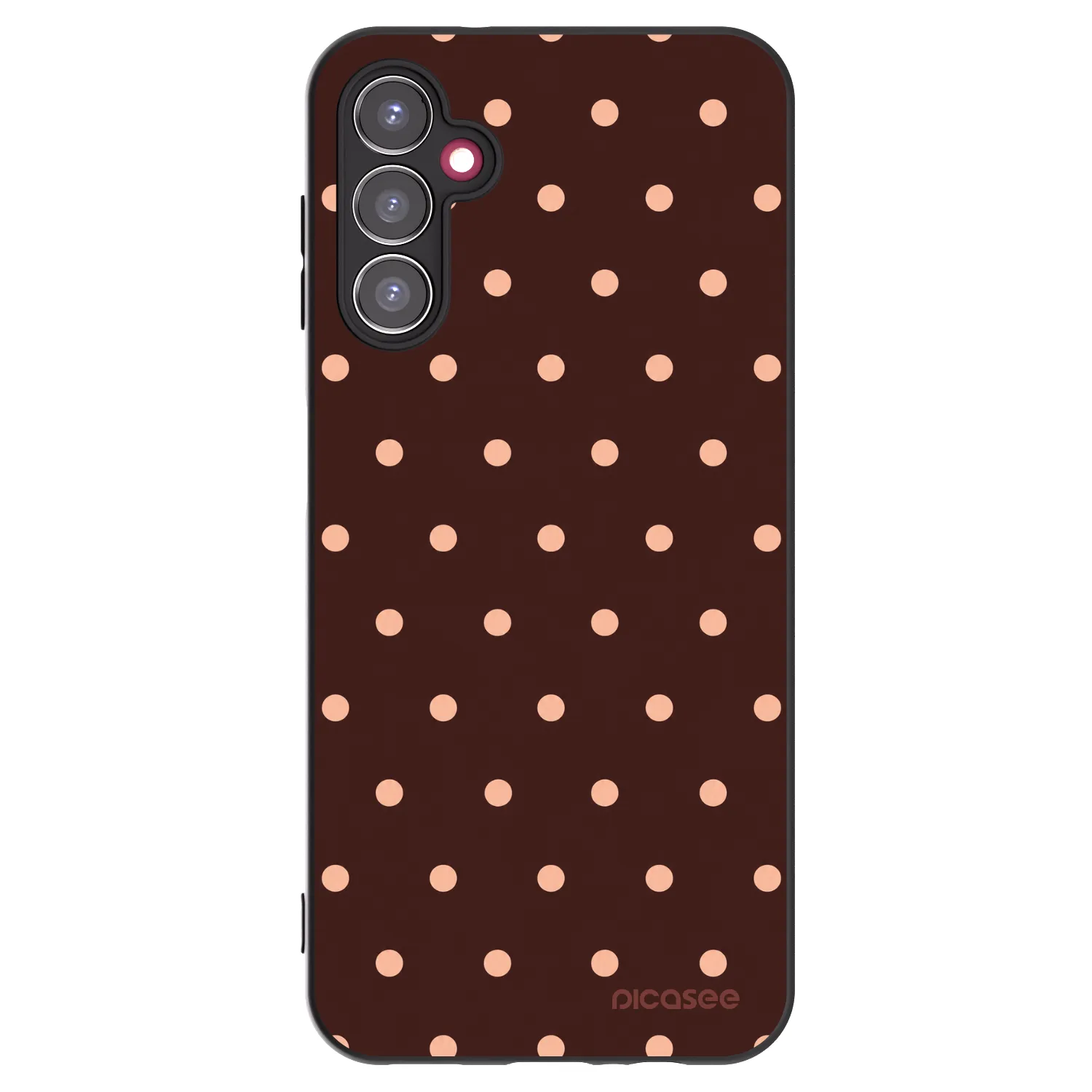 Picasee Μαύρη θήκη σιλικόνης για Samsung Galaxy A14 5G A146P - Peach Dots & Chocolate