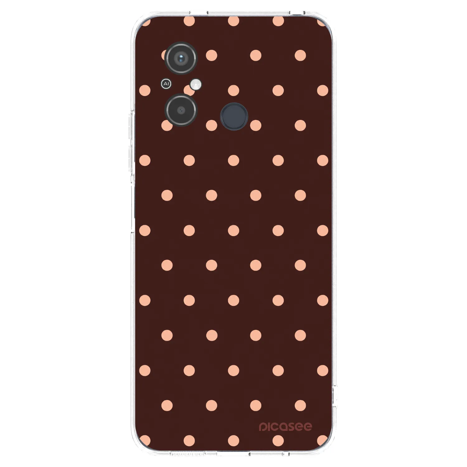Picasee διαφανής θήκη σιλικόνης Xiaomi Redmi 12C - Peach Dots & Chocolate
