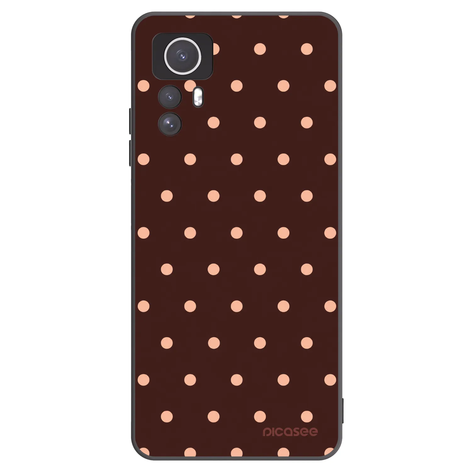 Picasee Μαύρη θήκη σιλικόνης για Xiaomi Redmi Note 12S - Peach Dots & Chocolate