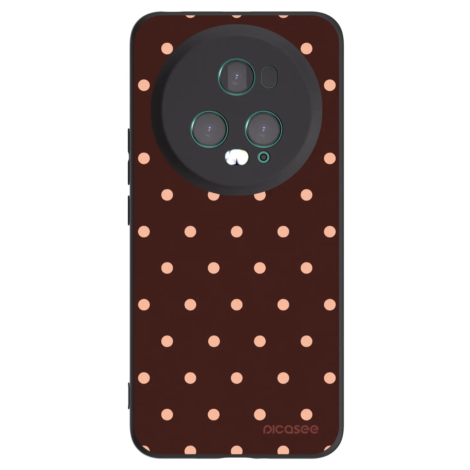 Picasee Μαύρη θήκη σιλικόνης για Honor Magic5 Pro - Peach Dots & Chocolate