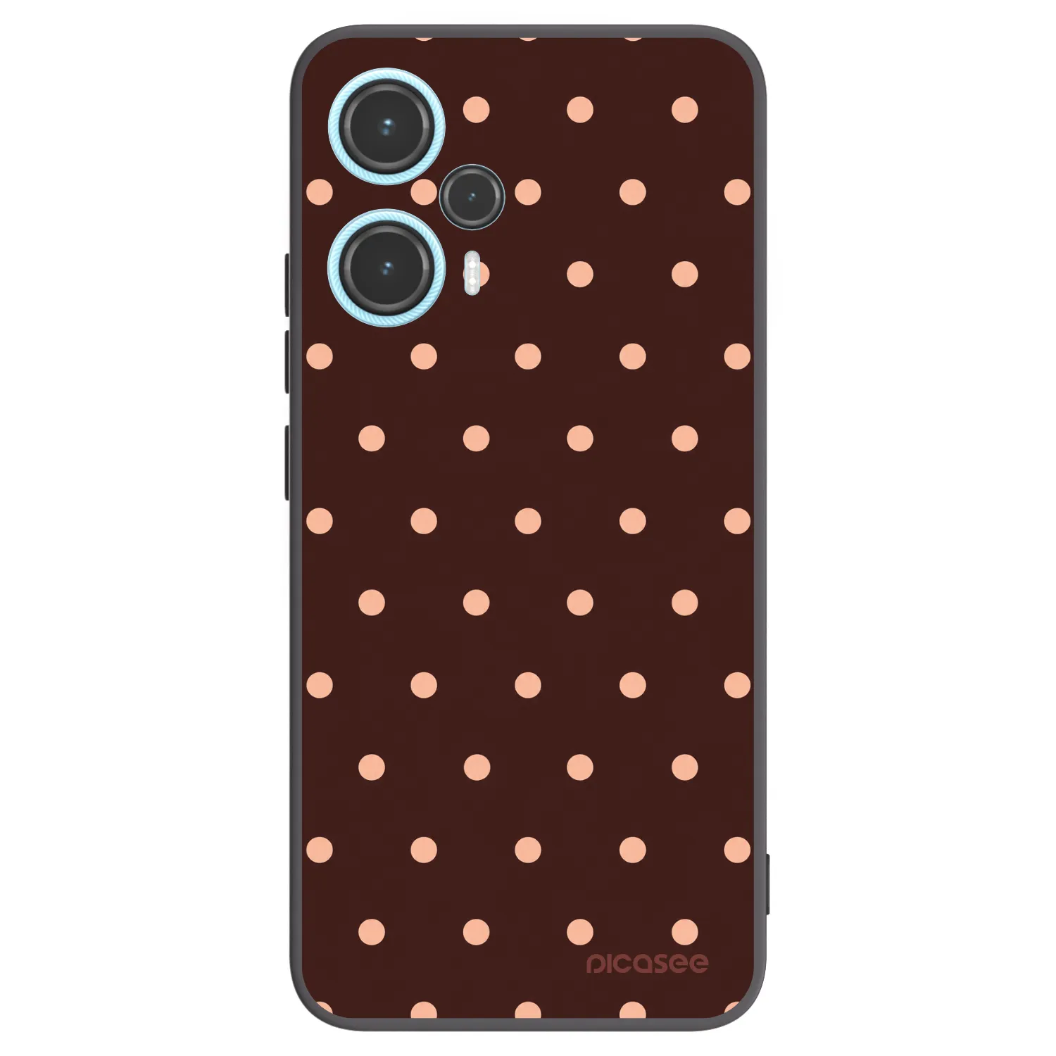 Picasee Μαύρη θήκη σιλικόνης για Xiaomi Poco F5 - Peach Dots & Chocolate