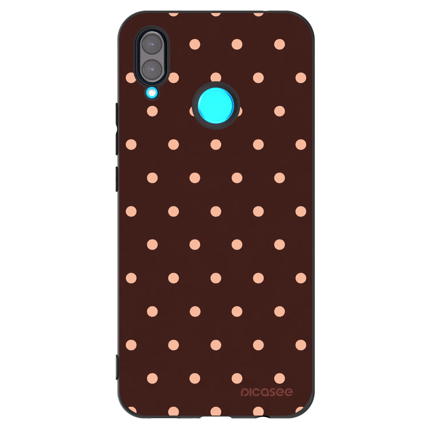 Picasee Μαύρη θήκη σιλικόνης για Huawei Nova 3i - Peach Dots & Chocolate