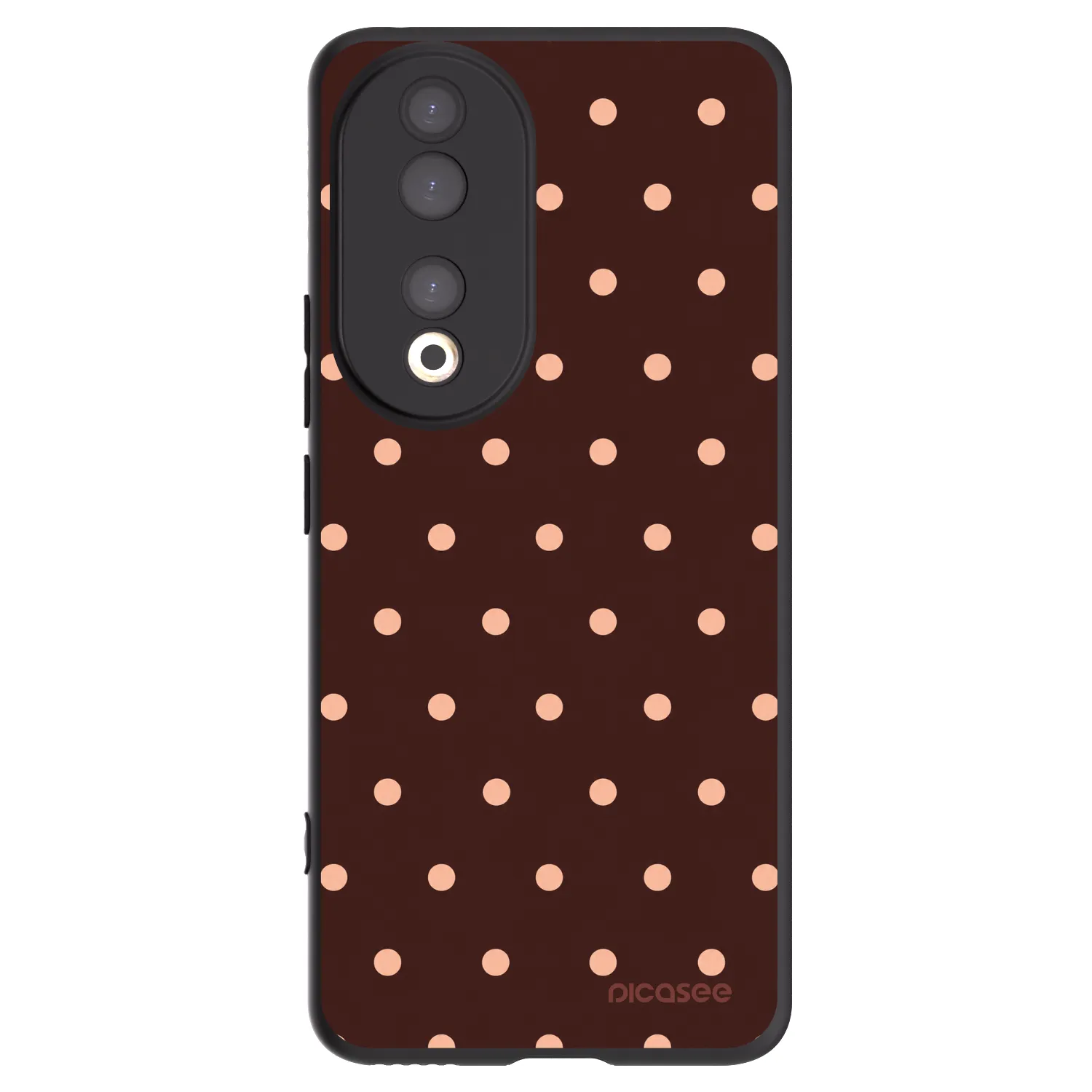 Picasee Μαύρη θήκη σιλικόνης για Honor 90 5G - Peach Dots & Chocolate