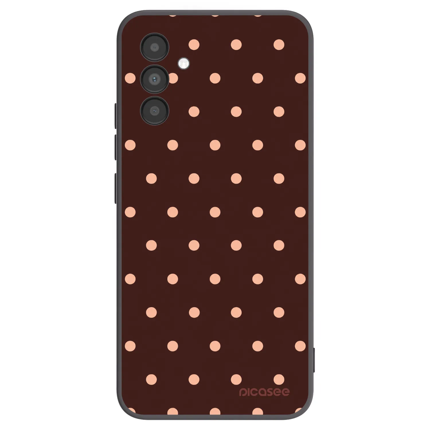 Picasee Μαύρη θήκη σιλικόνης για Samsung Galaxy A04s A047F - Peach Dots & Chocolate