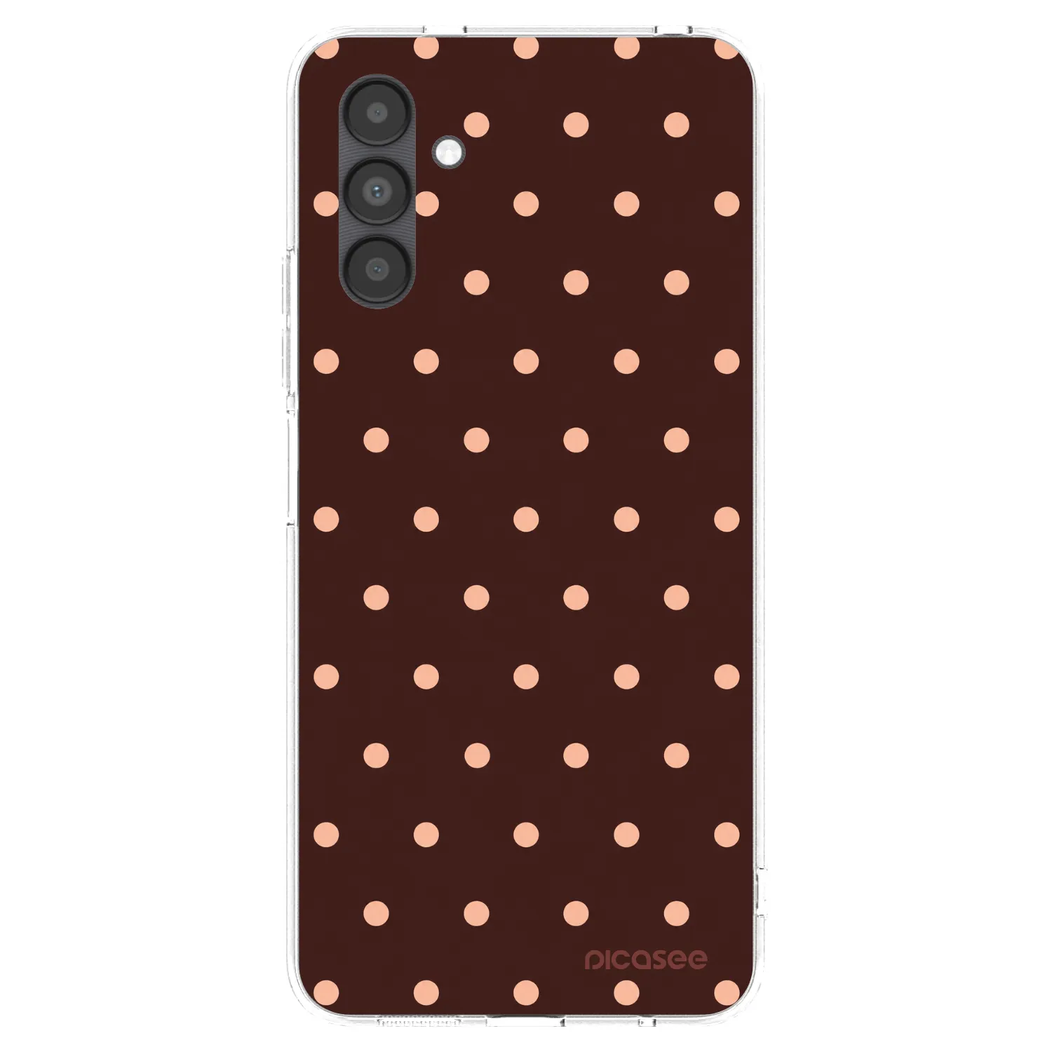 Picasee διαφανής θήκη σιλικόνης Samsung Galaxy A04s A047F - Peach Dots & Chocolate