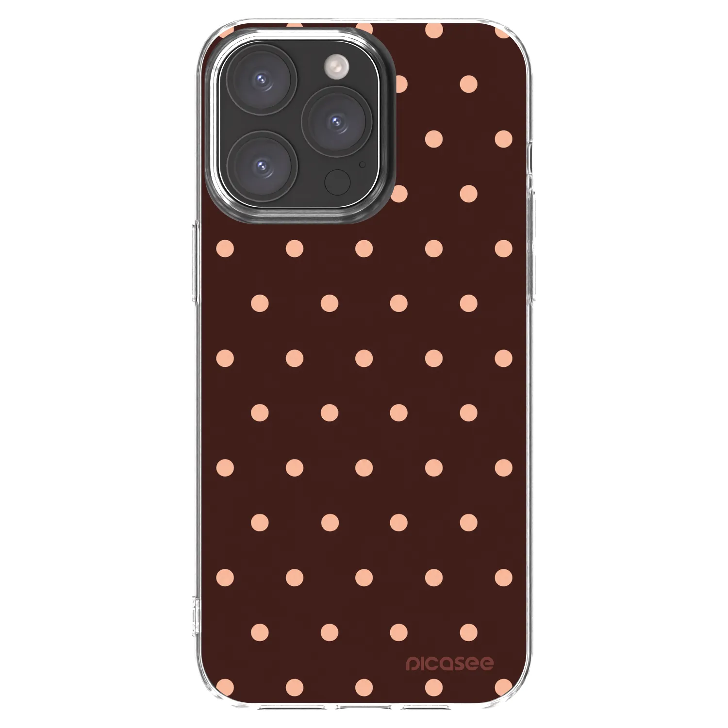 Picasee διαφανής θήκη σιλικόνης Apple iPhone 15 Pro Max - Peach Dots & Chocolate