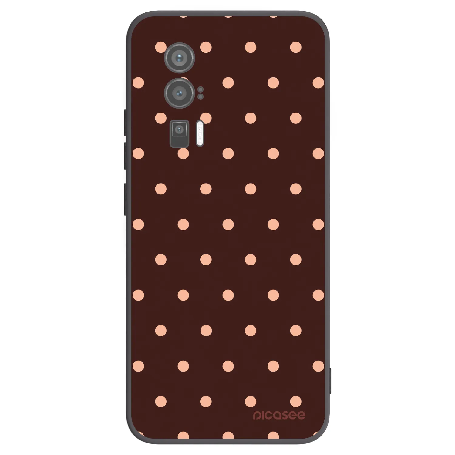Picasee Μαύρη θήκη σιλικόνης για Xiaomi Poco F5 Pro 5G - Peach Dots & Chocolate