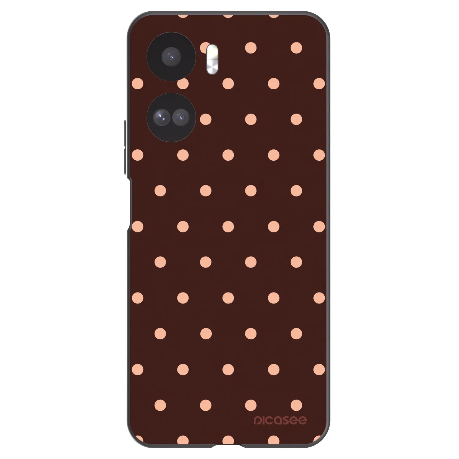 Picasee Μαύρη θήκη σιλικόνης για Honor 90 Lite 5G - Peach Dots & Chocolate