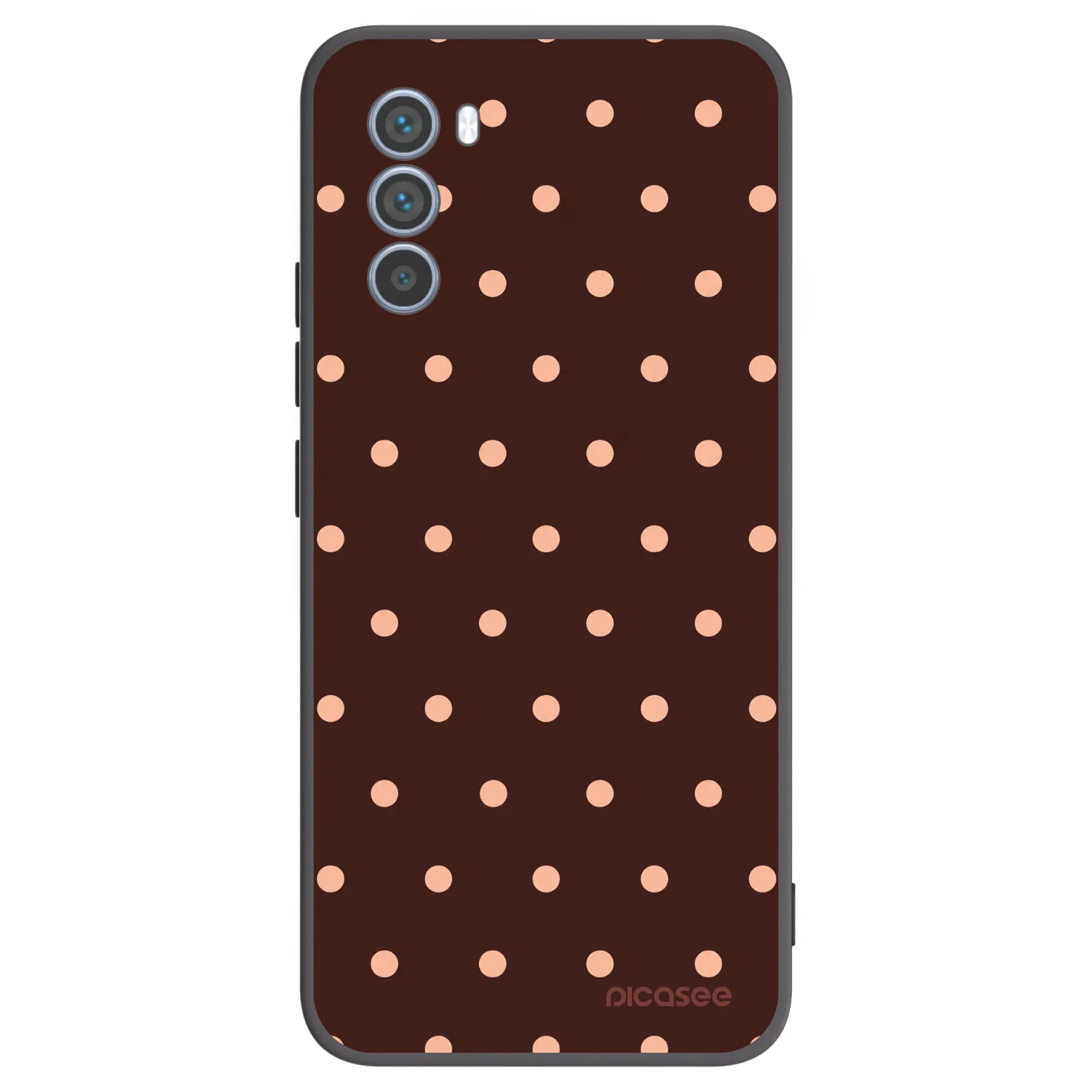 Picasee Μαύρη θήκη σιλικόνης για Motorola Moto G62 - Peach Dots & Chocolate