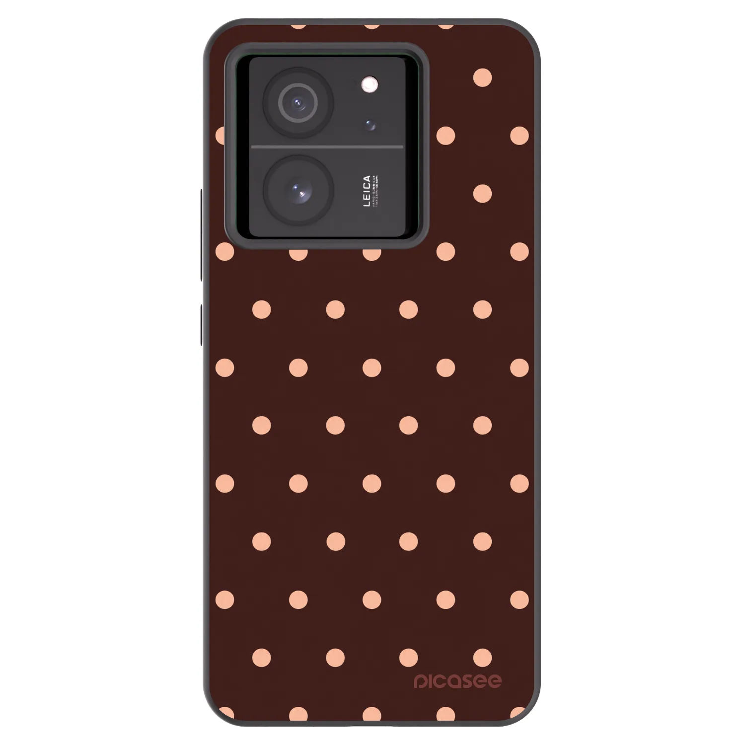 Picasee Μαύρη θήκη σιλικόνης για Xiaomi 13T Pro - Peach Dots & Chocolate