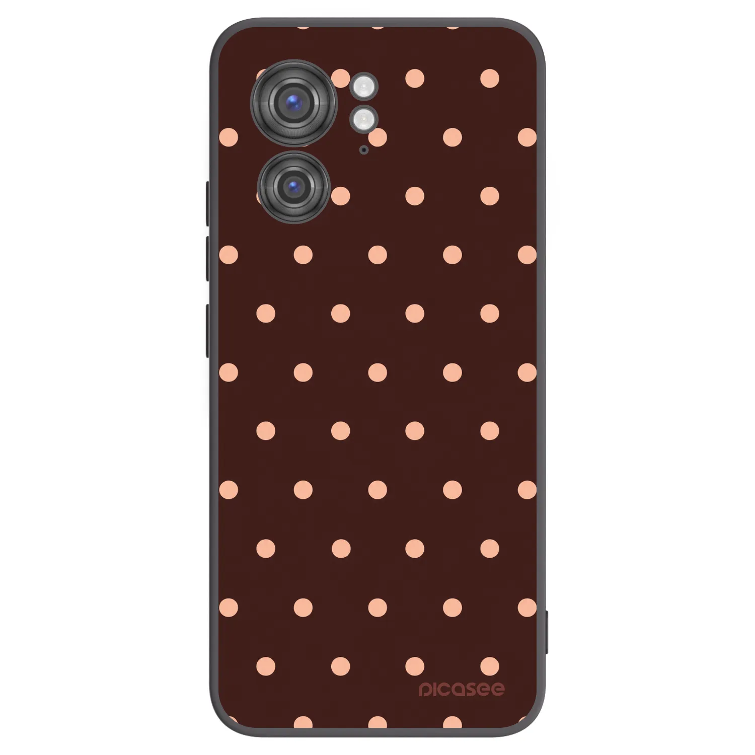 Picasee Μαύρη θήκη σιλικόνης για Motorola Edge 40 - Peach Dots & Chocolate
