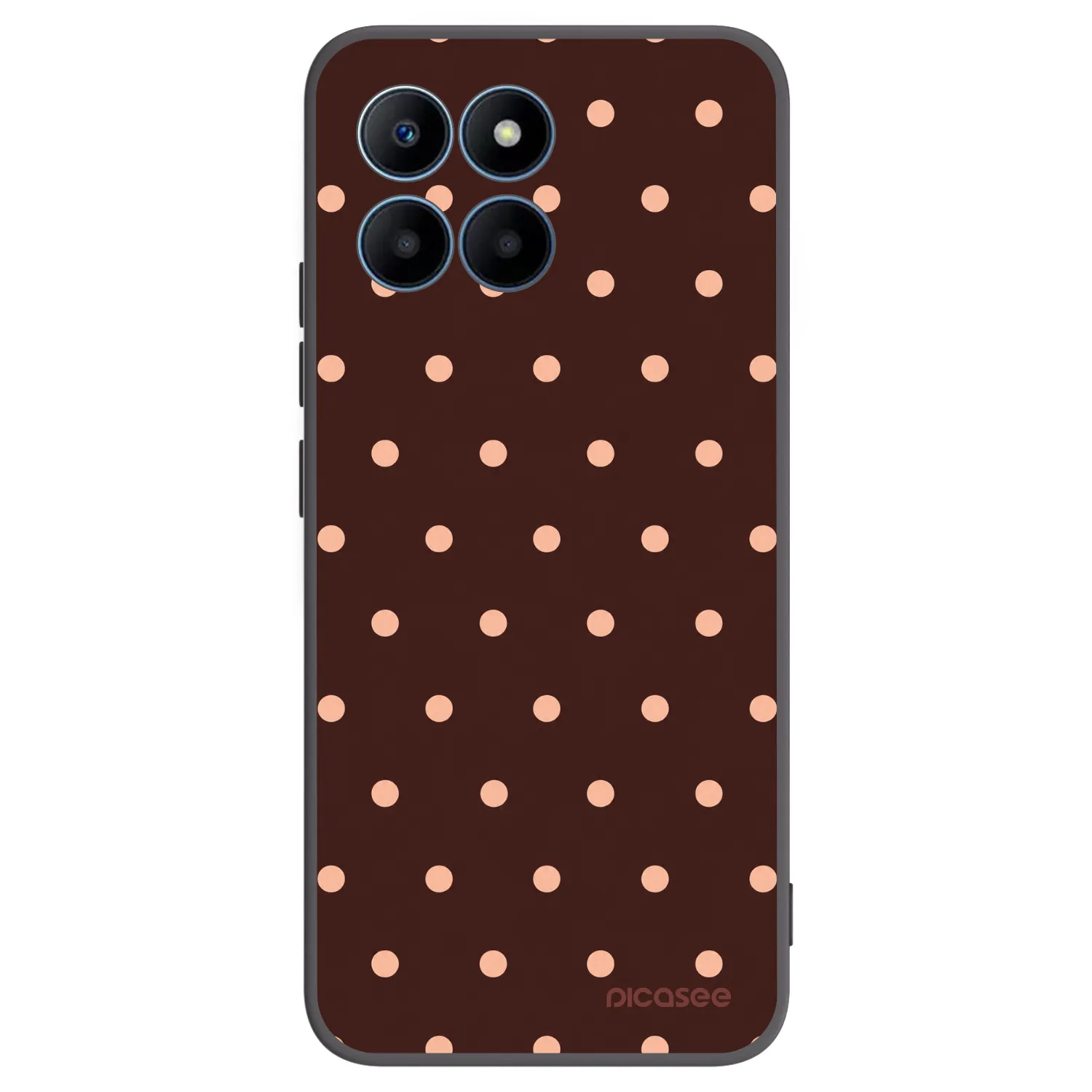 Picasee Μαύρη θήκη σιλικόνης για Honor 70 Lite - Peach Dots & Chocolate