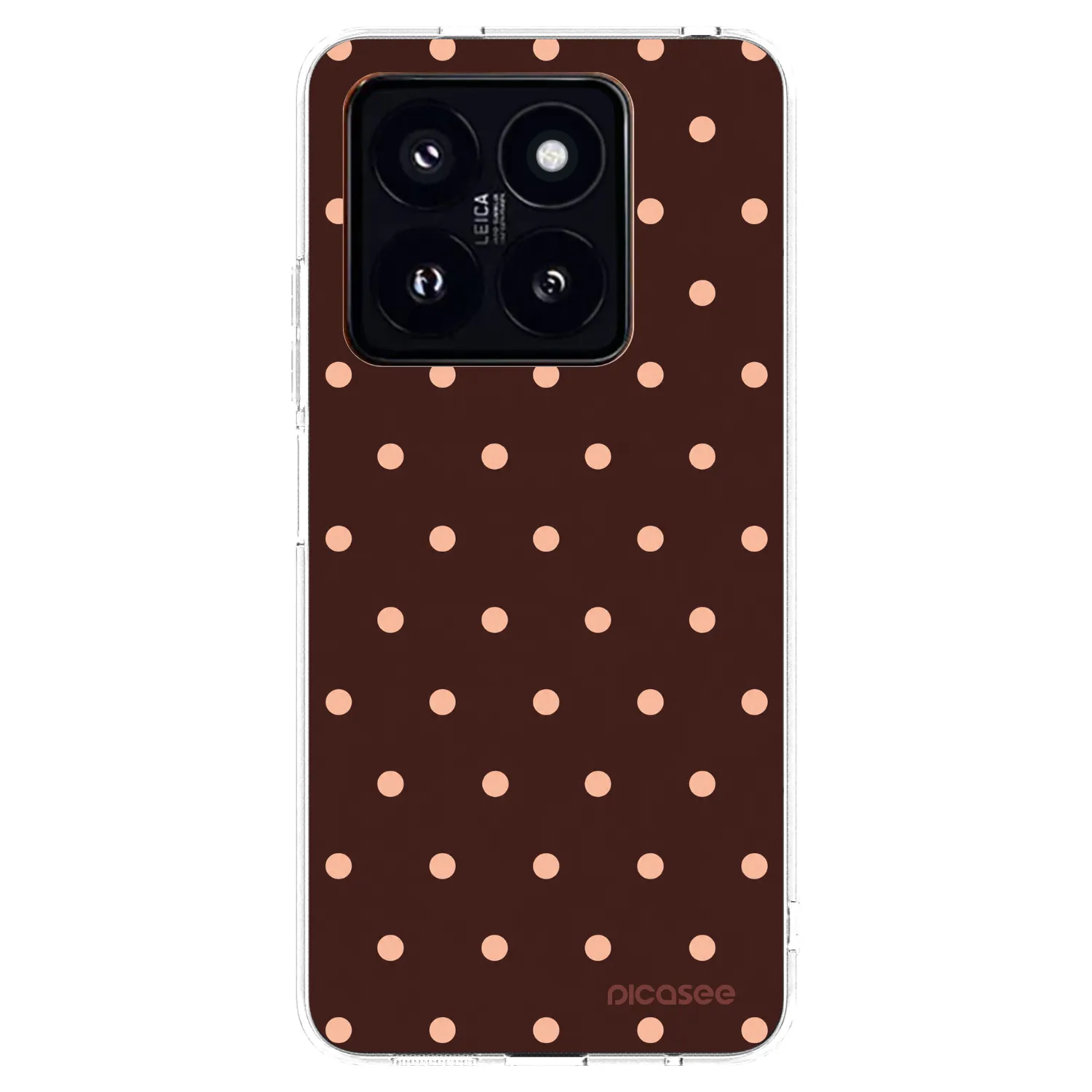 Picasee διαφανής θήκη σιλικόνης Xiaomi 14 Pro - Peach Dots & Chocolate