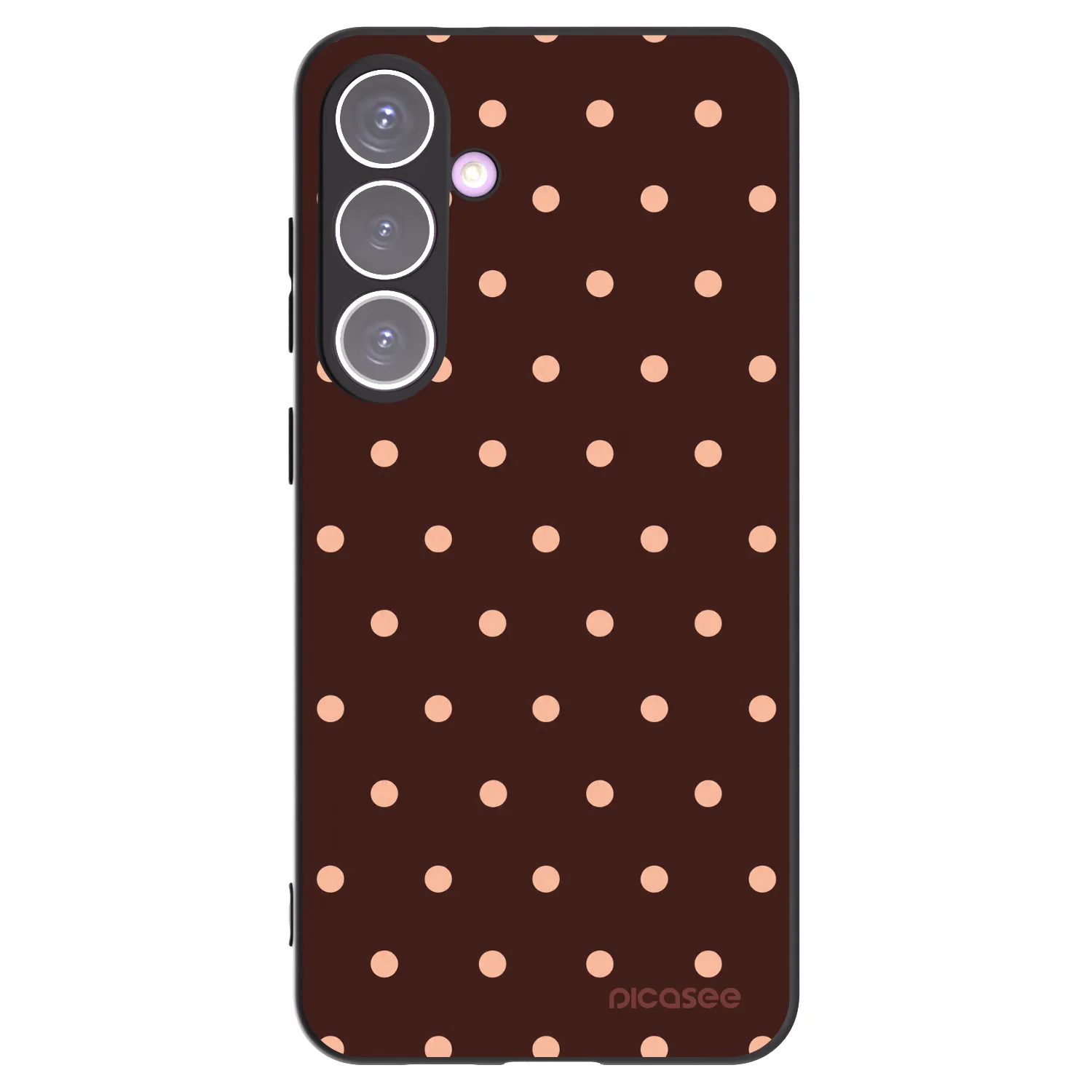 Picasee Μαύρη θήκη σιλικόνης για Samsung Galaxy S24+ S926B 5G - Peach Dots & Chocolate