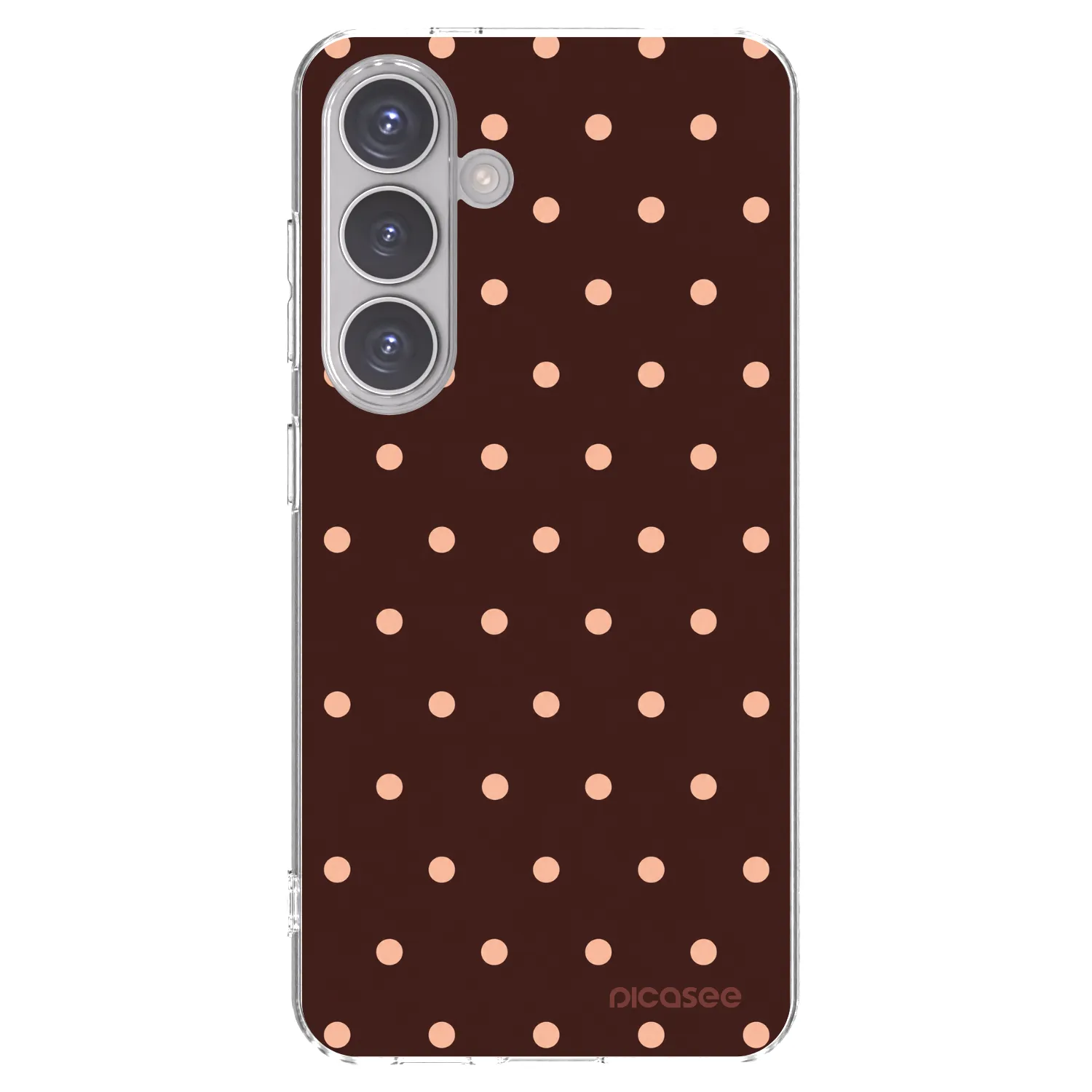 Picasee διαφανής θήκη σιλικόνης Samsung Galaxy S24 S921B 5G - Peach Dots & Chocolate