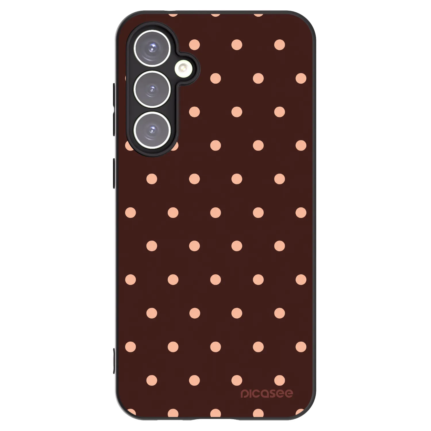 Picasee Μαύρη θήκη σιλικόνης για Samsung Galaxy S23 FE S711B - Peach Dots & Chocolate