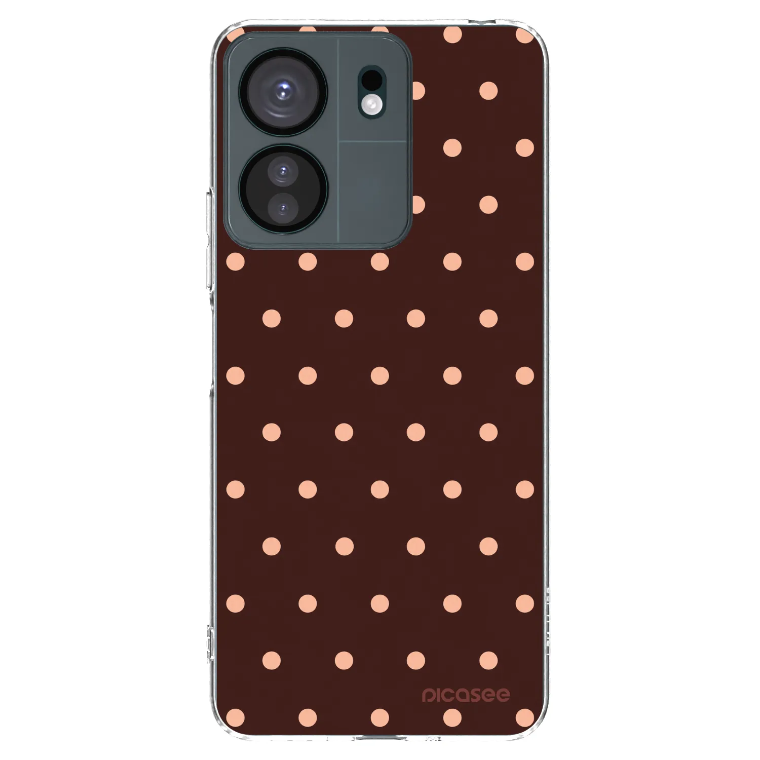 Picasee διαφανής θήκη σιλικόνης Xiaomi Redmi 13C 4G - Peach Dots & Chocolate