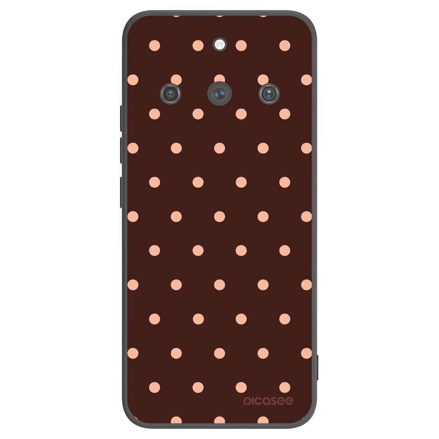 Picasee Μαύρη θήκη σιλικόνης για Realme 11 Pro+ - Peach Dots & Chocolate