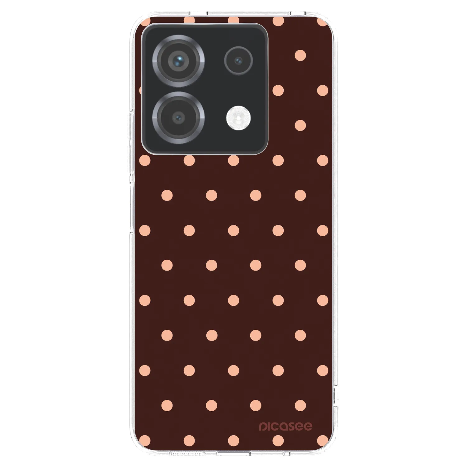 Picasee διαφανής θήκη σιλικόνης Xiaomi Poco X6 - Peach Dots & Chocolate