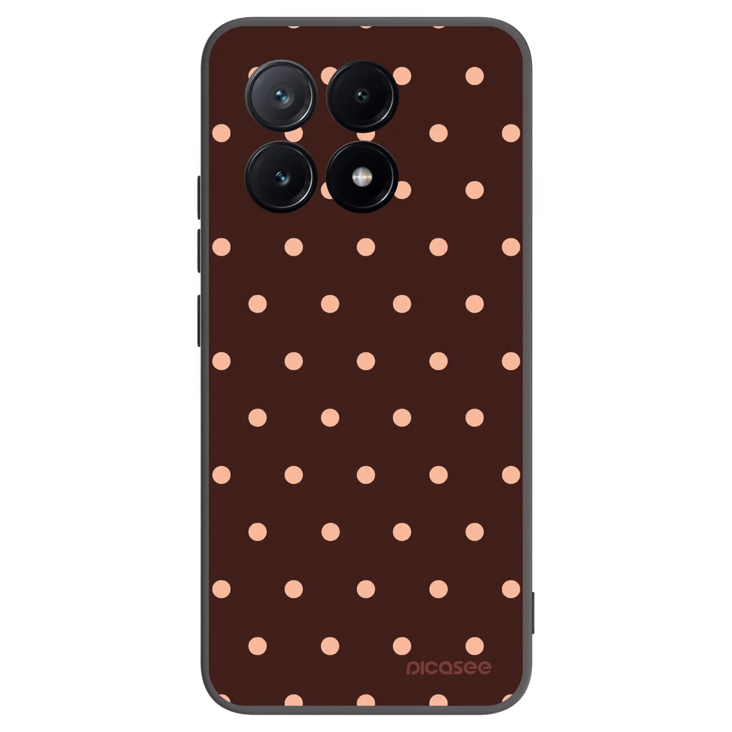 Picasee Μαύρη θήκη σιλικόνης για Xiaomi Poco X6 Pro - Peach Dots & Chocolate