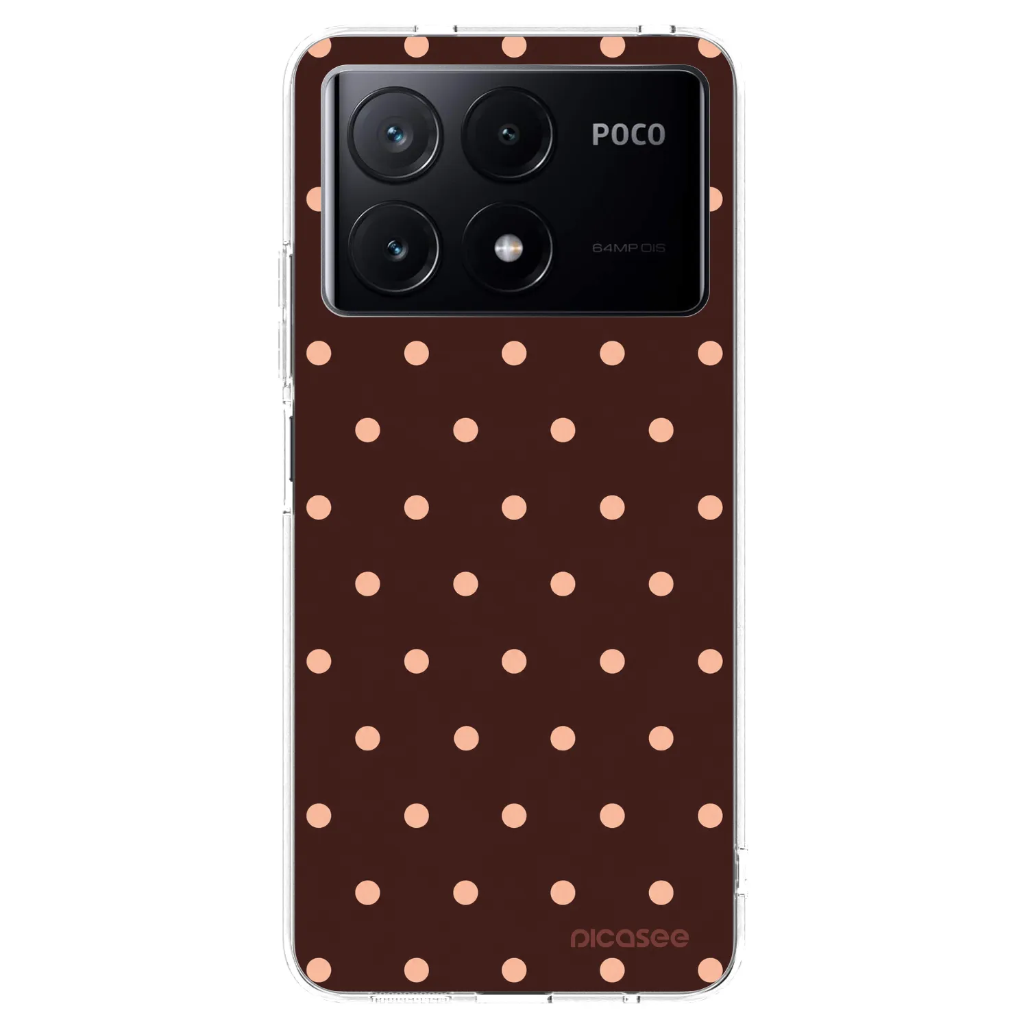 Picasee διαφανής θήκη σιλικόνης Xiaomi Poco X6 Pro - Peach Dots & Chocolate