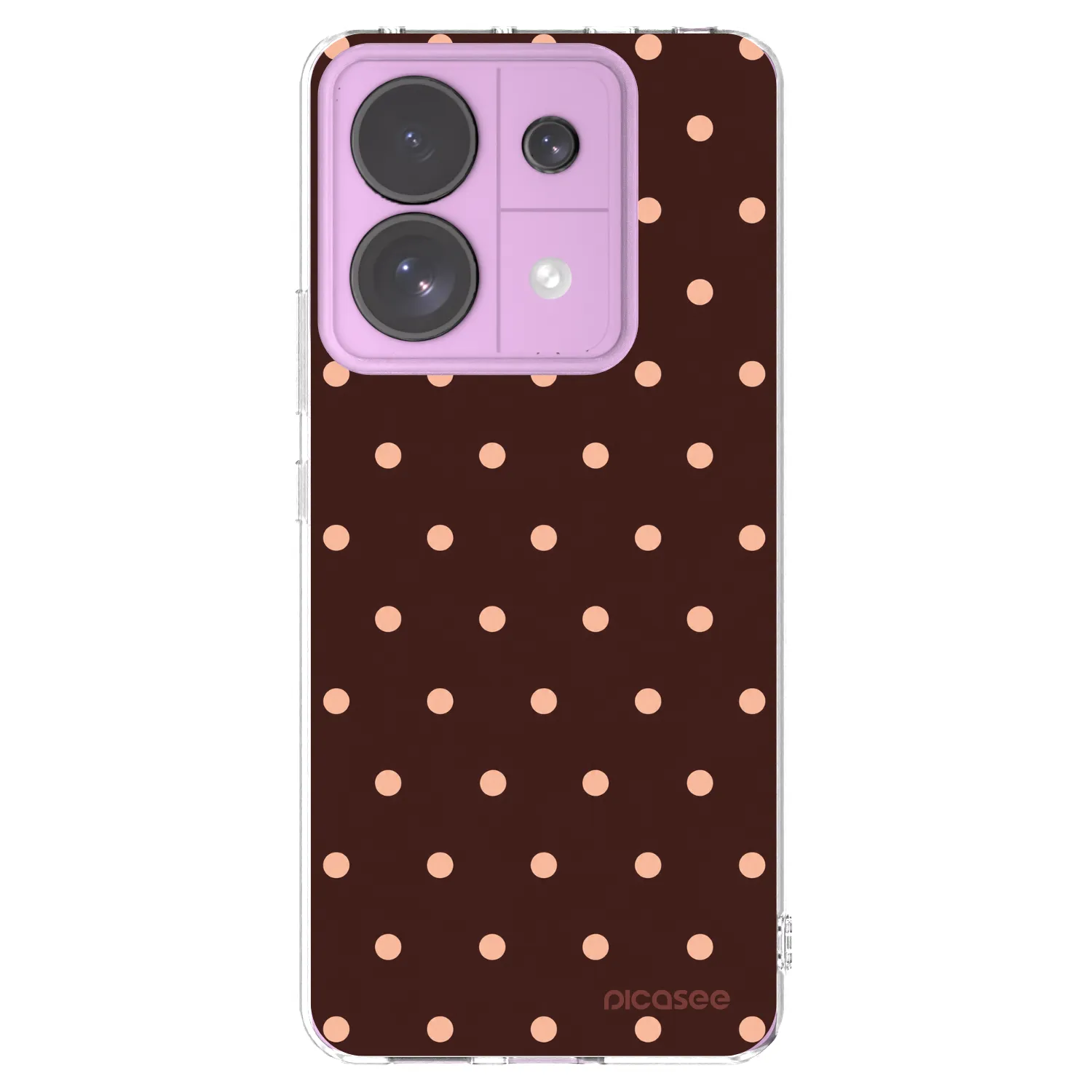 Picasee διαφανής θήκη σιλικόνης Xiaomi Redmi Note 13 Pro 5G - Peach Dots & Chocolate