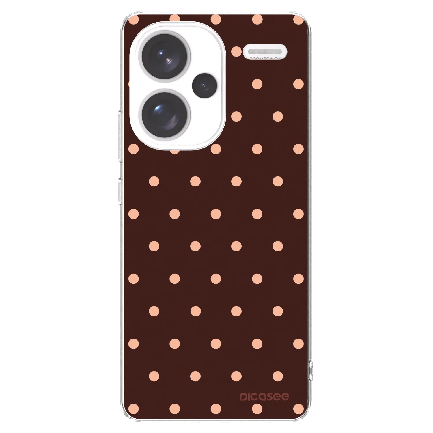 Picasee διαφανής θήκη σιλικόνης Xiaomi Redmi Note 13 Pro+ 5G - Peach Dots & Chocolate