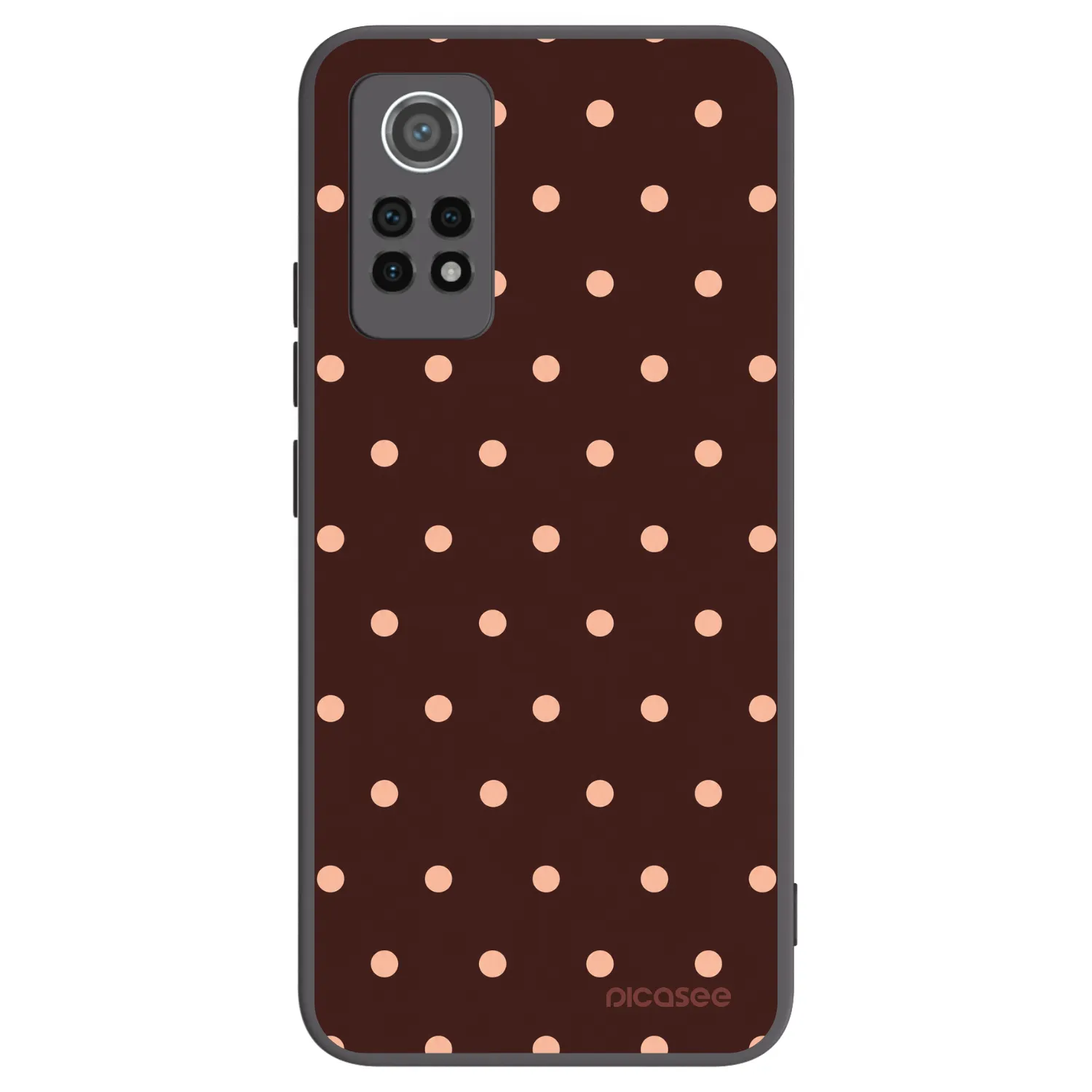 Picasee Μαύρη θήκη σιλικόνης για Xiaomi Redmi Note 12 Pro 4G - Peach Dots & Chocolate