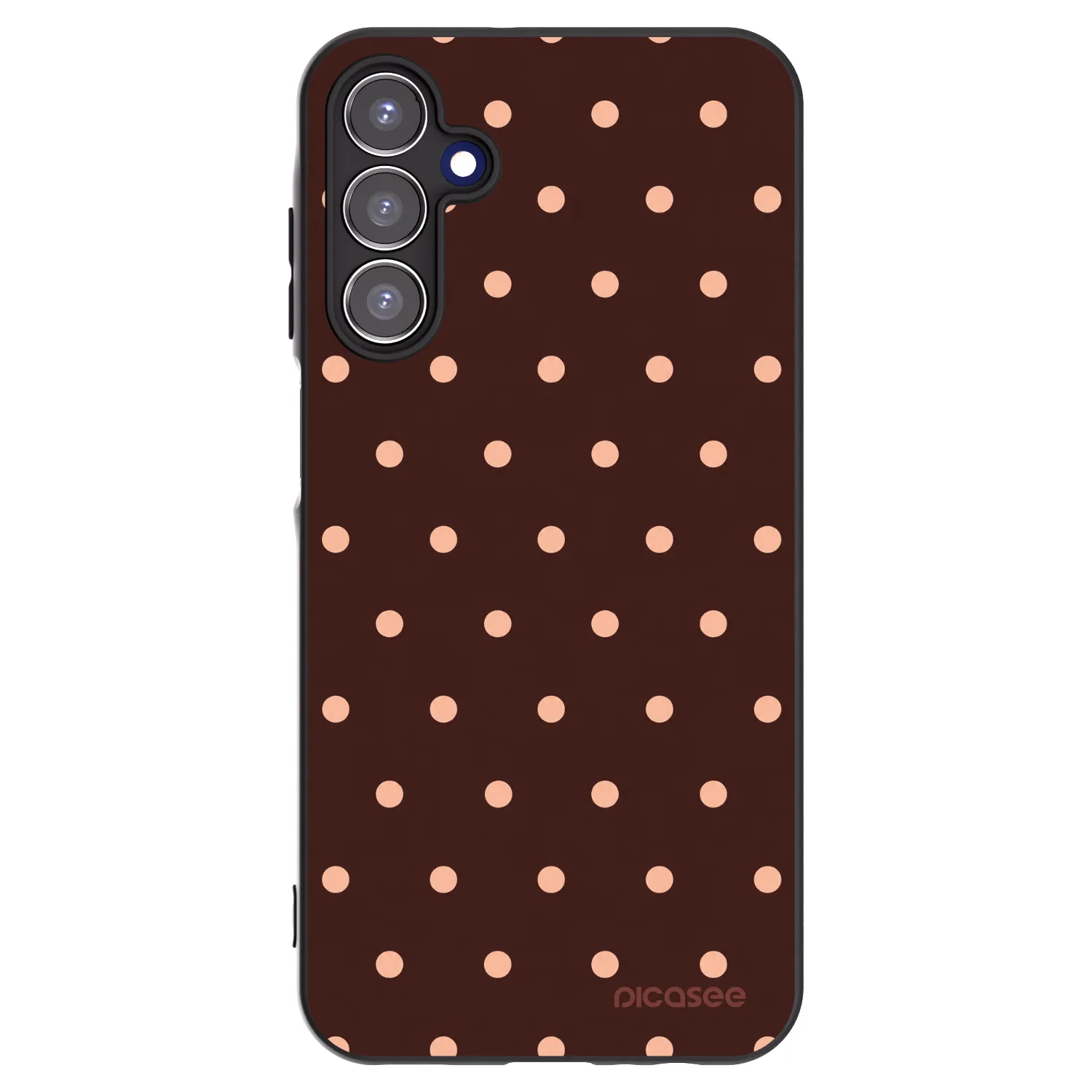 Picasee Μαύρη θήκη σιλικόνης για Samsung Galaxy A15 A156B 5G - Peach Dots & Chocolate