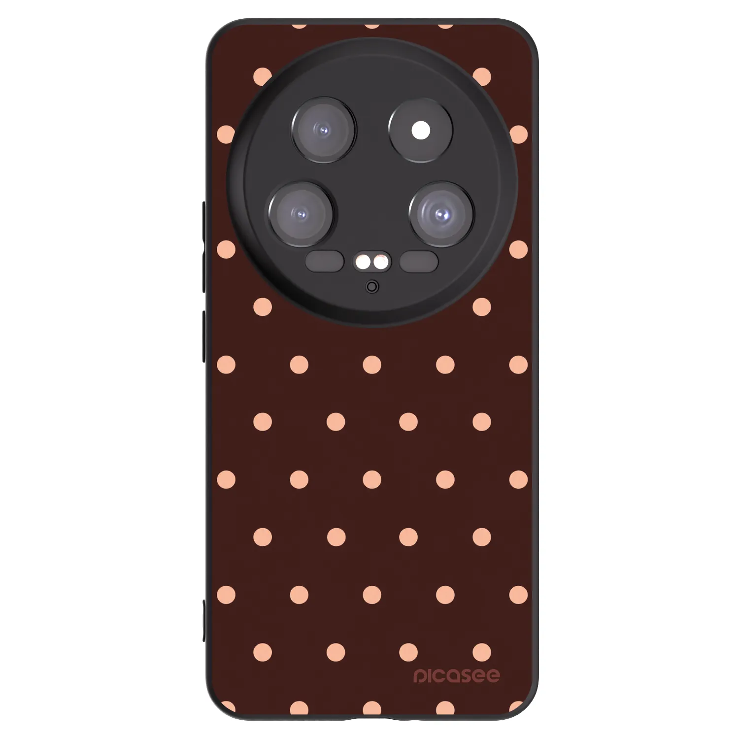 Picasee Μαύρη θήκη σιλικόνης για Xiaomi 14 Ultra - Peach Dots & Chocolate