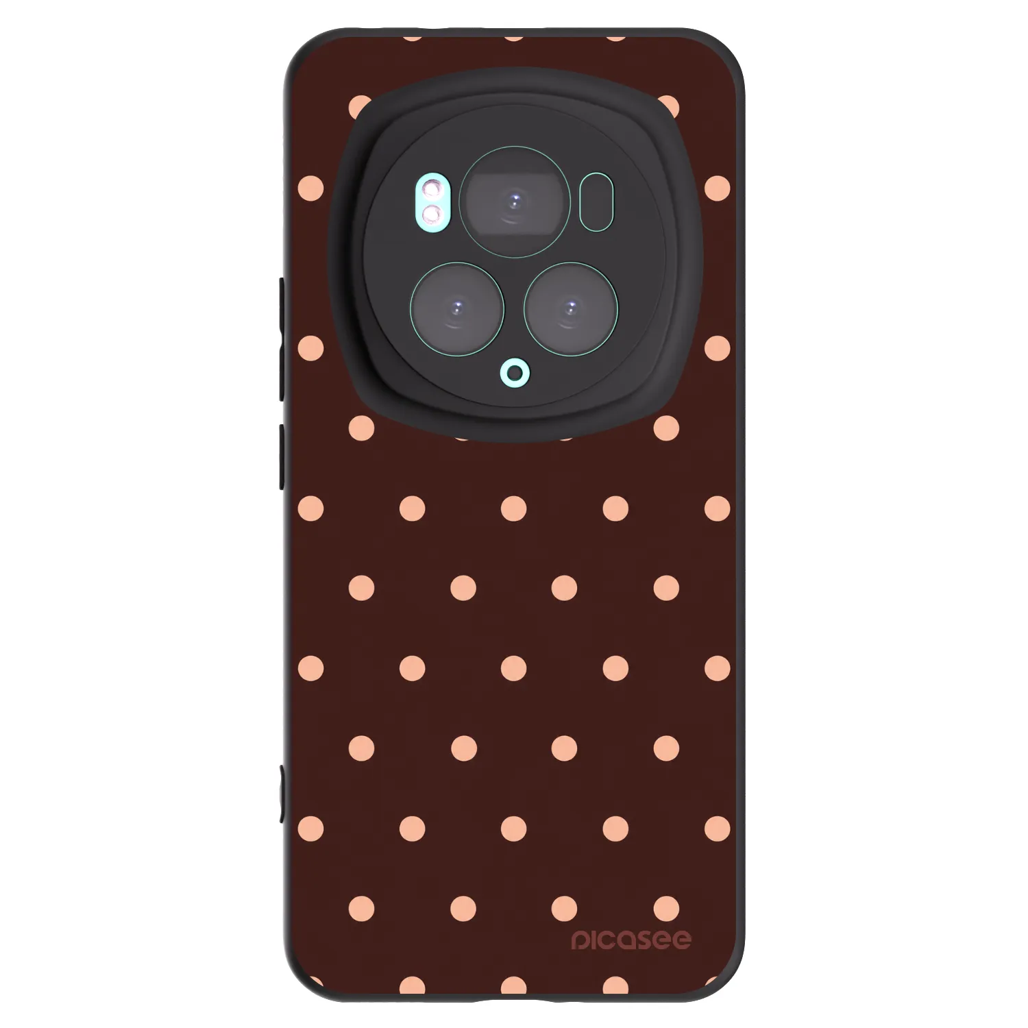 Picasee Μαύρη θήκη σιλικόνης για Honor Magic6 Pro - Peach Dots & Chocolate