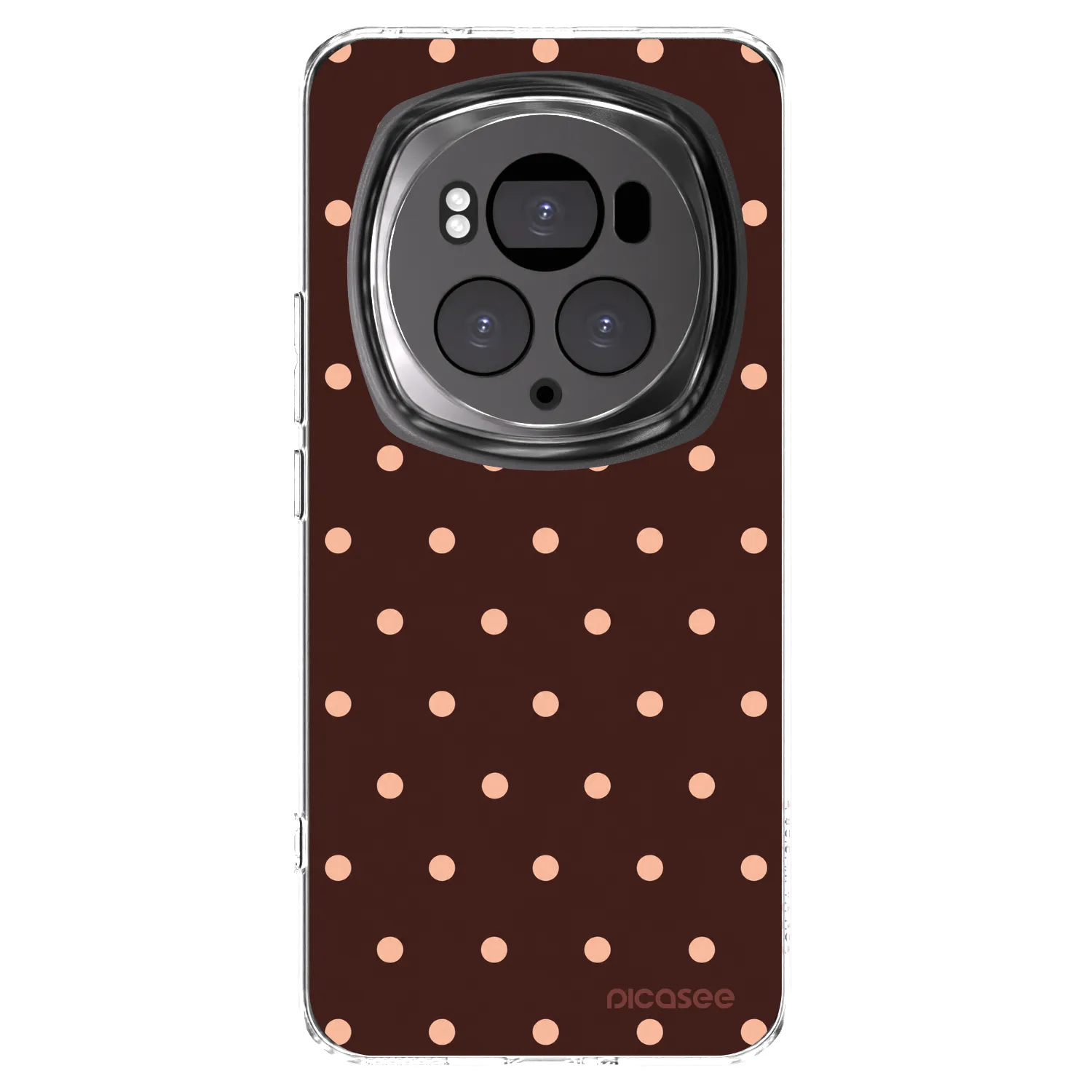 Picasee διαφανής θήκη σιλικόνης Honor Magic6 Pro - Peach Dots & Chocolate