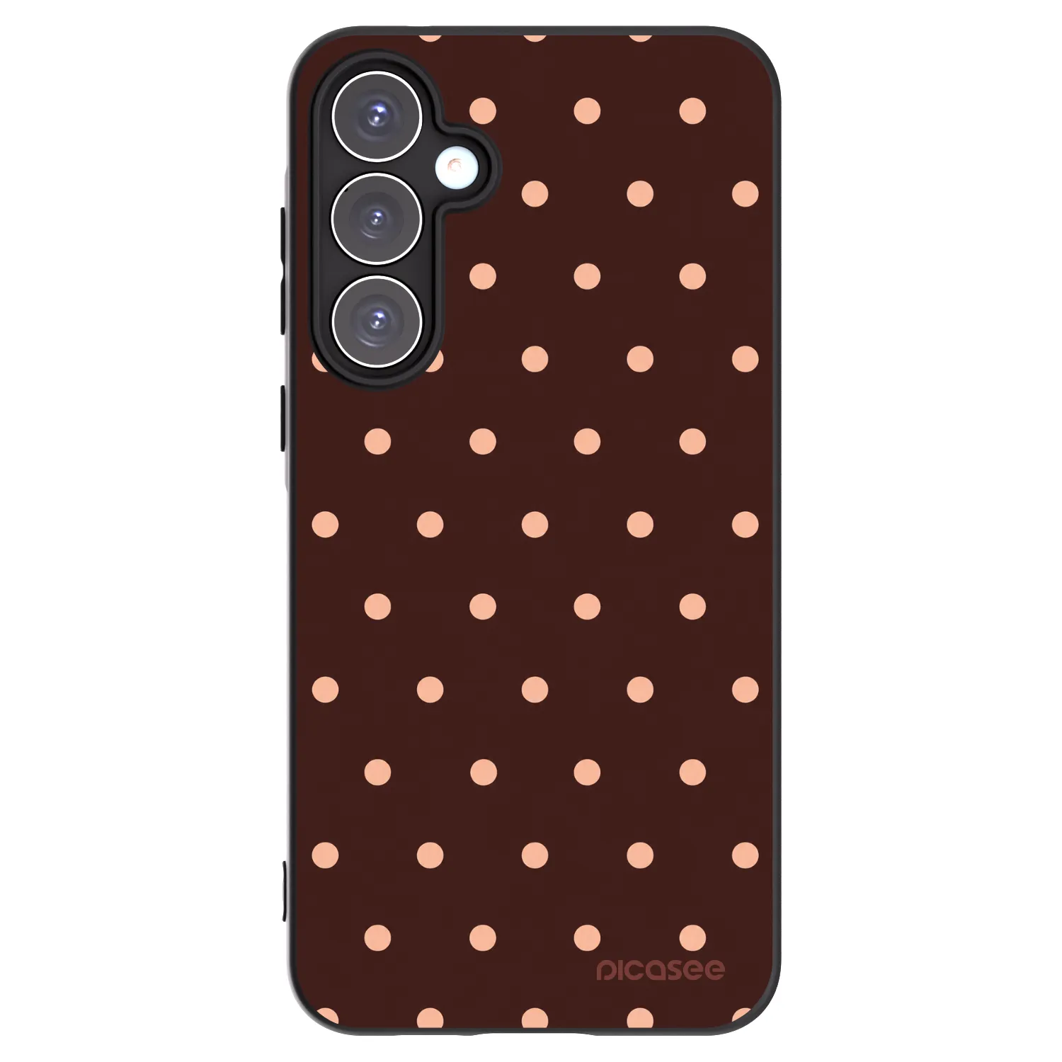 Picasee Μαύρη θήκη σιλικόνης για Samsung Galaxy A55 5G A556B - Peach Dots & Chocolate