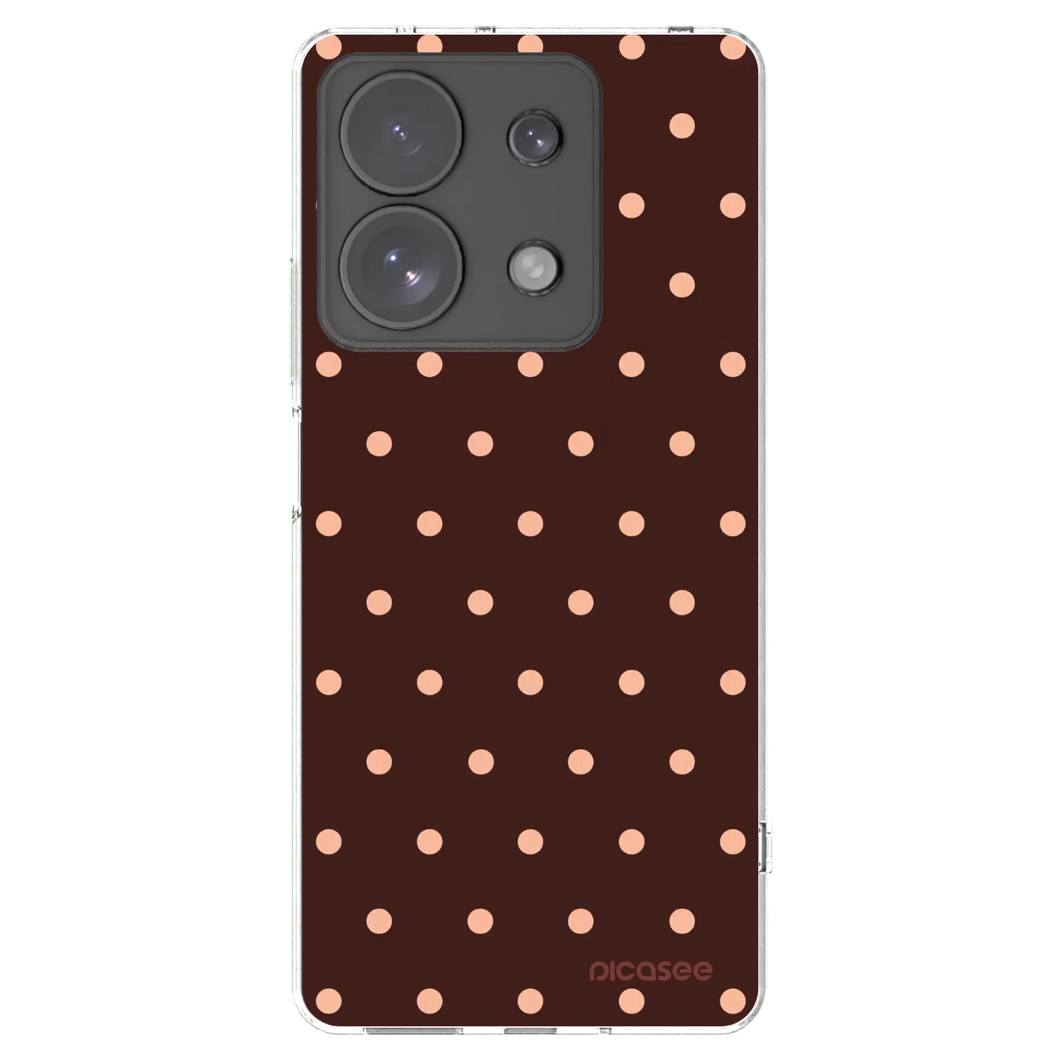 Picasee διαφανής θήκη σιλικόνης Xiaomi Redmi Note 13 Pro 4G - Peach Dots & Chocolate