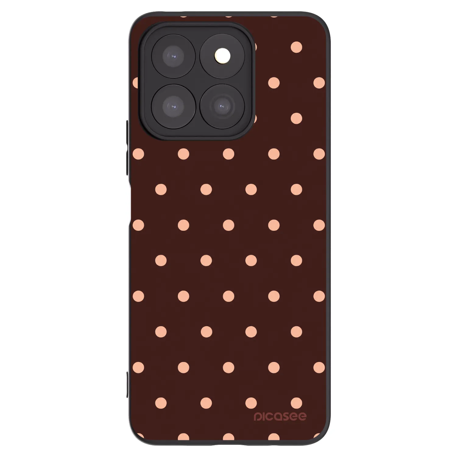 Picasee Μαύρη θήκη σιλικόνης για Honor X8b - Peach Dots & Chocolate