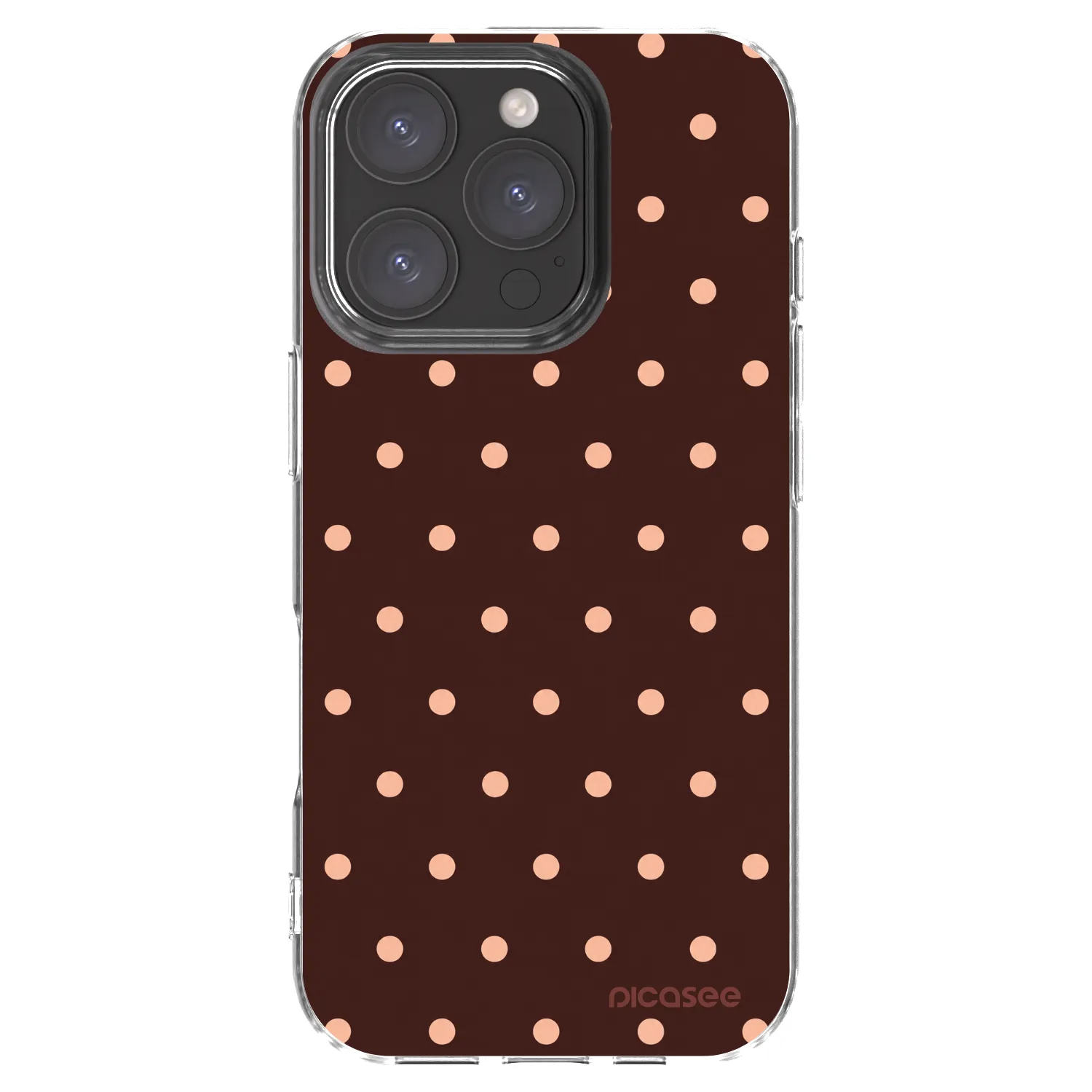Picasee διαφανής θήκη σιλικόνης Apple iPhone 16 Pro - Peach Dots & Chocolate