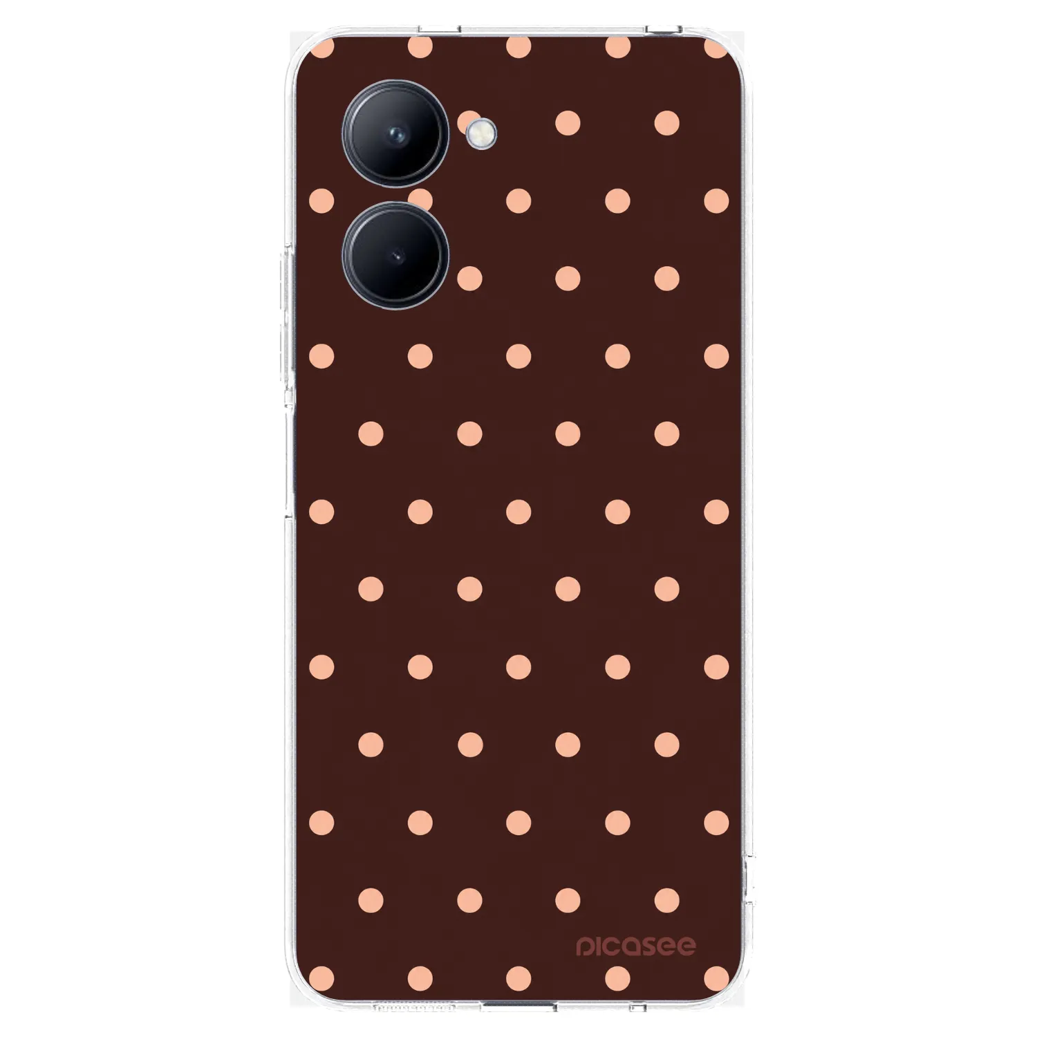 Picasee διαφανής θήκη σιλικόνης Realme C33 (2023) - Peach Dots & Chocolate