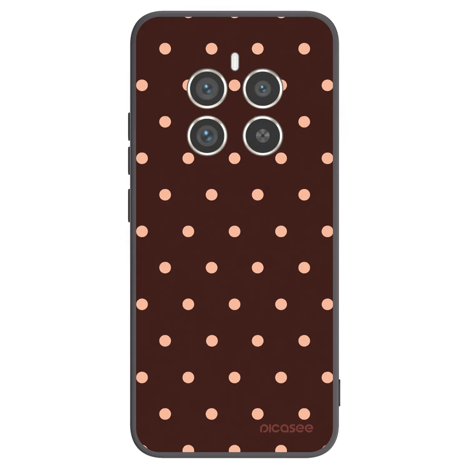 Picasee Μαύρη θήκη σιλικόνης για Realme 12 Pro 5G - Peach Dots & Chocolate