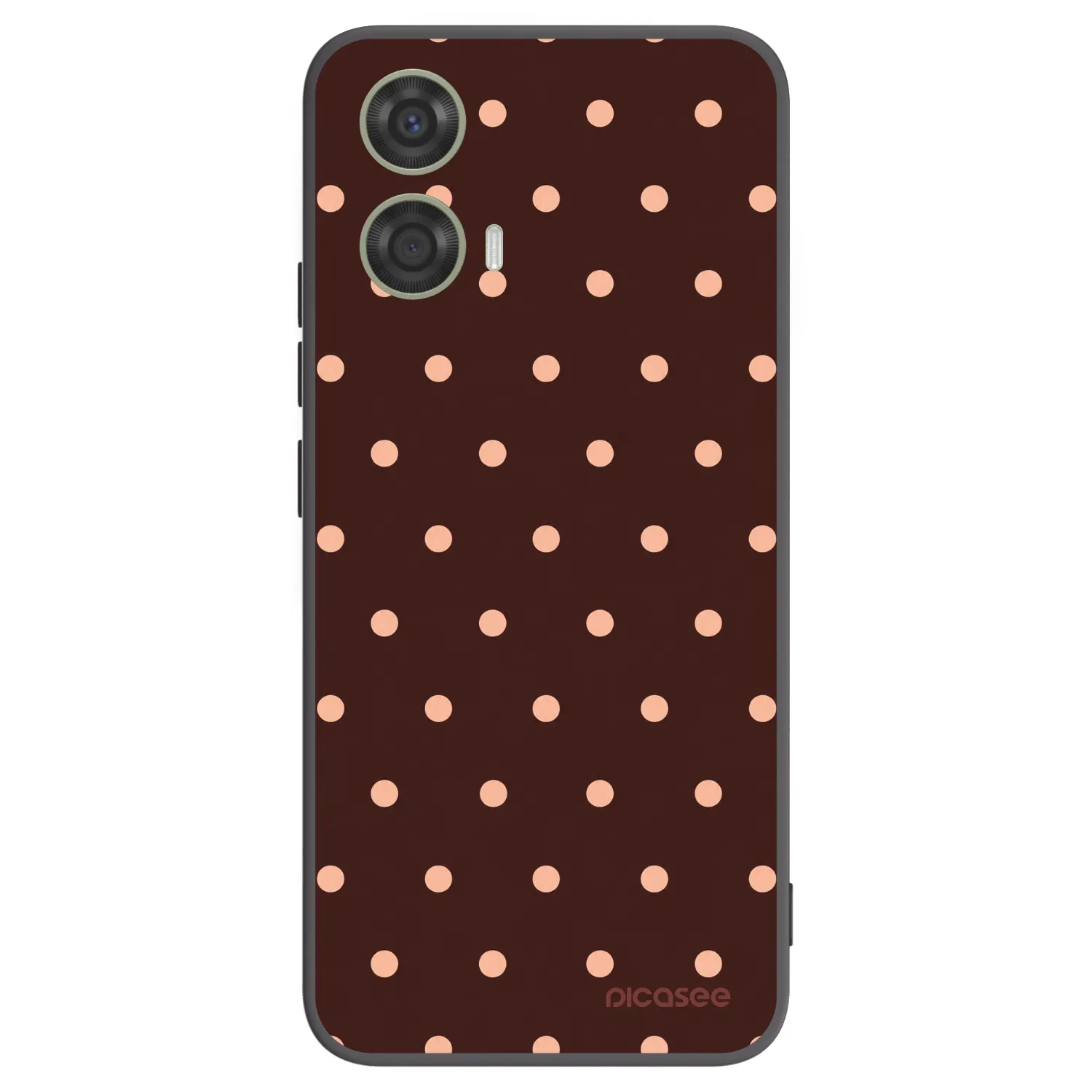 Picasee Μαύρη θήκη σιλικόνης για Motorola Moto G24 - Peach Dots & Chocolate