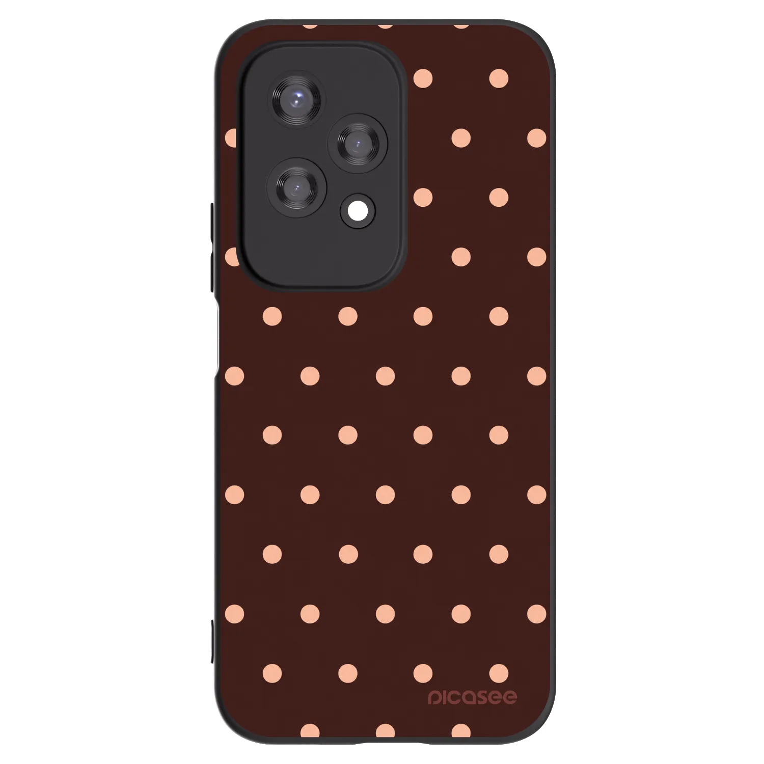 Picasee Μαύρη θήκη σιλικόνης για Honor 200 Lite - Peach Dots & Chocolate