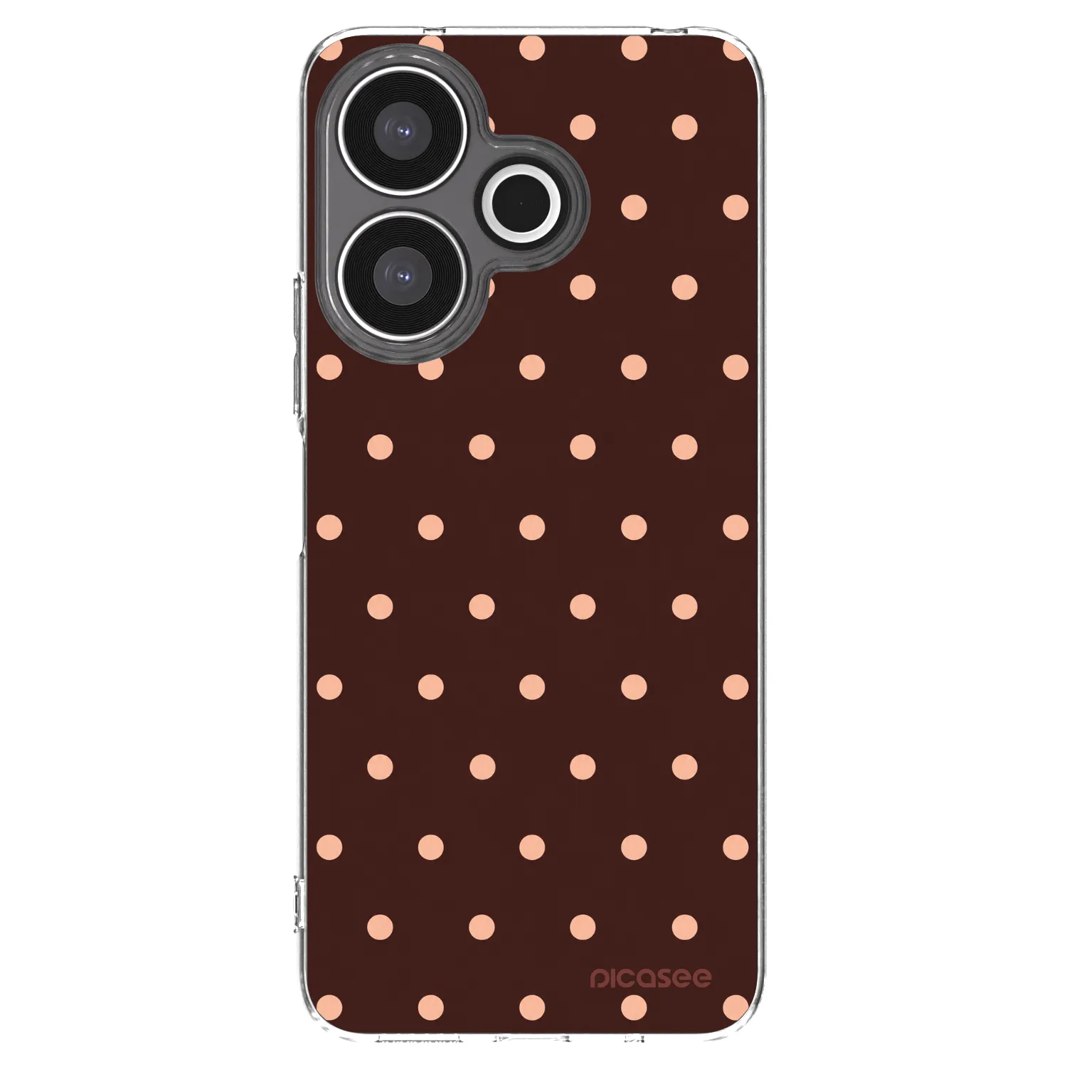 Picasee διαφανής θήκη σιλικόνης Xiaomi Redmi 13 4G - Peach Dots & Chocolate