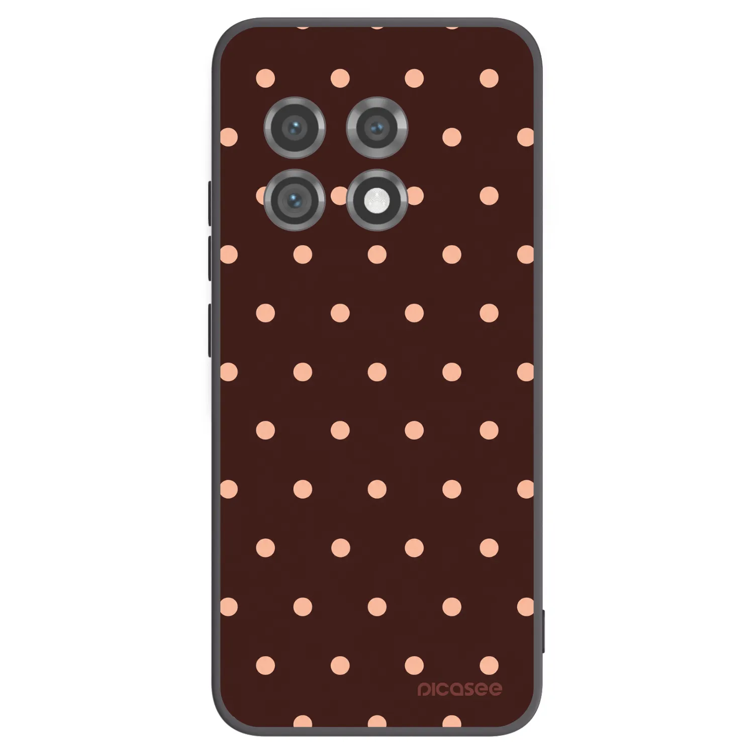 Picasee Μαύρη θήκη σιλικόνης για OnePlus 11 5G - Peach Dots & Chocolate