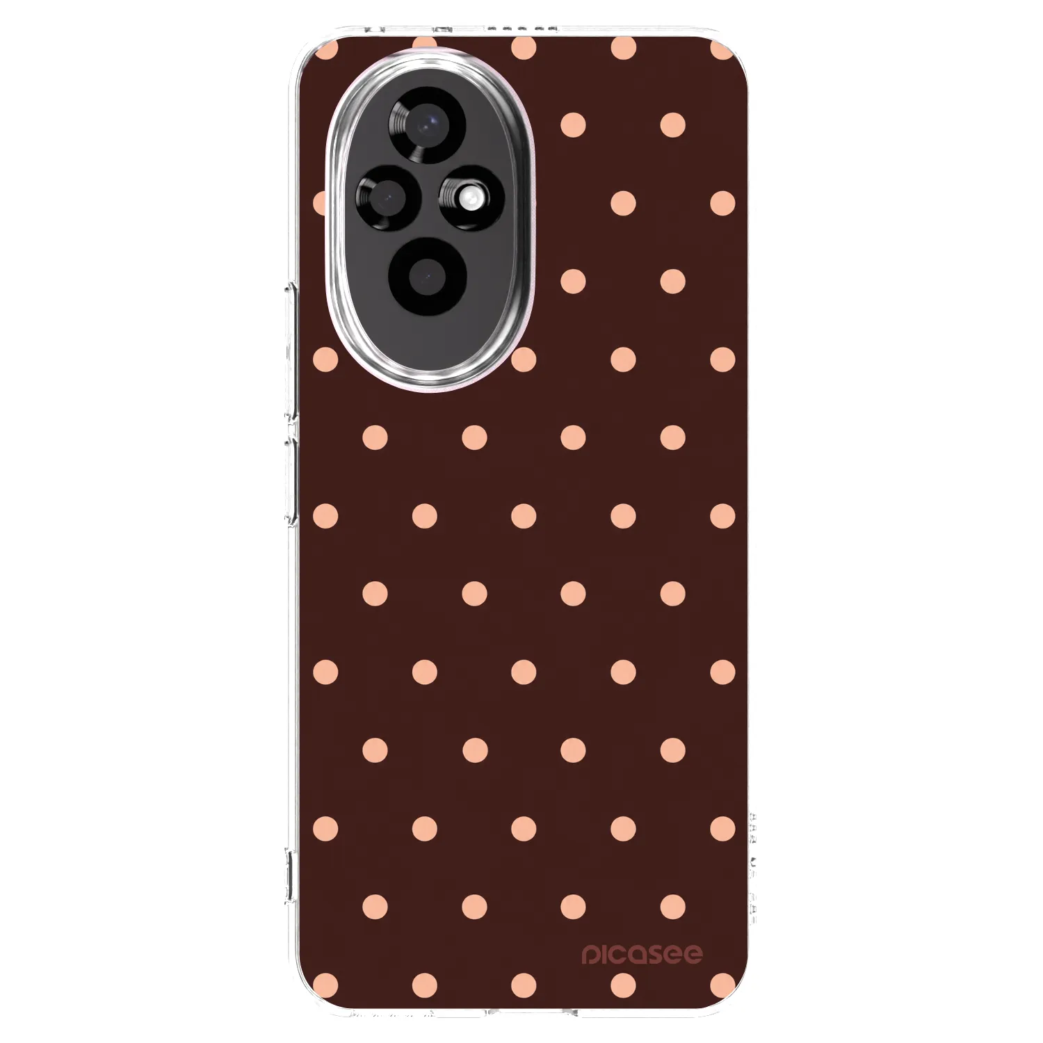 Picasee διαφανής θήκη σιλικόνης Honor 200 Pro 5G - Peach Dots & Chocolate