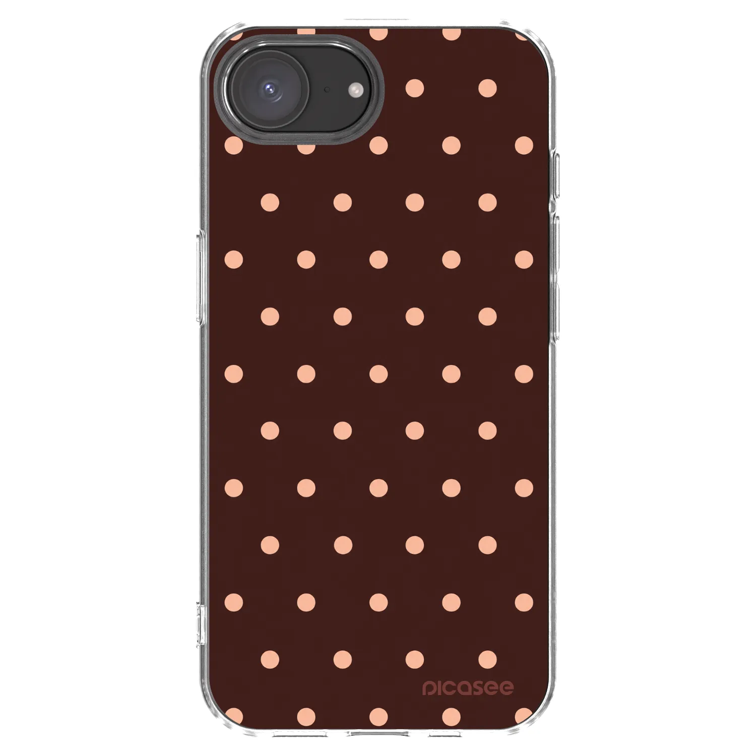 Picasee διαφανής θήκη σιλικόνης Apple iPhone 16e - Peach Dots & Chocolate