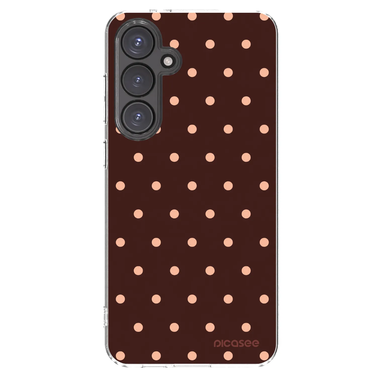 Picasee διαφανής θήκη σιλικόνης Samsung Galaxy S24 FE S721B - Peach Dots & Chocolate